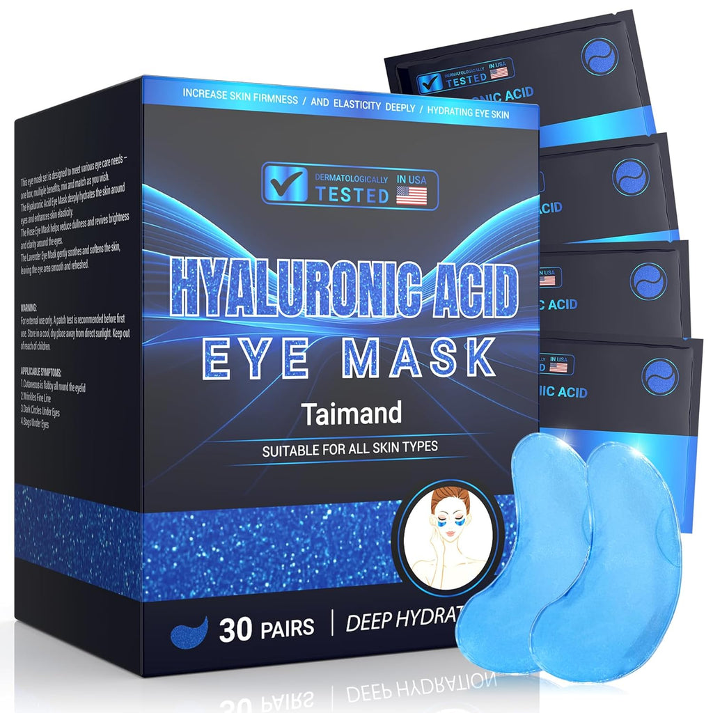 Under Eye Patches (30 Pairs), 24K Gold Under Eye Mask for Puffy Eyes, Dark Circles,Bags and Wrinkles with Collagen,Relieves Pressure and Reduces Wrinkles,Revitalises and Refreshes Your Skin