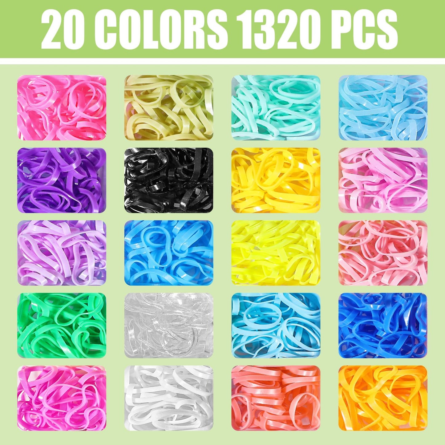 Elastic Hair Ties Hair Accessories for Girl, 1504PCS Hair Rubber Bands with Hair Clips Set