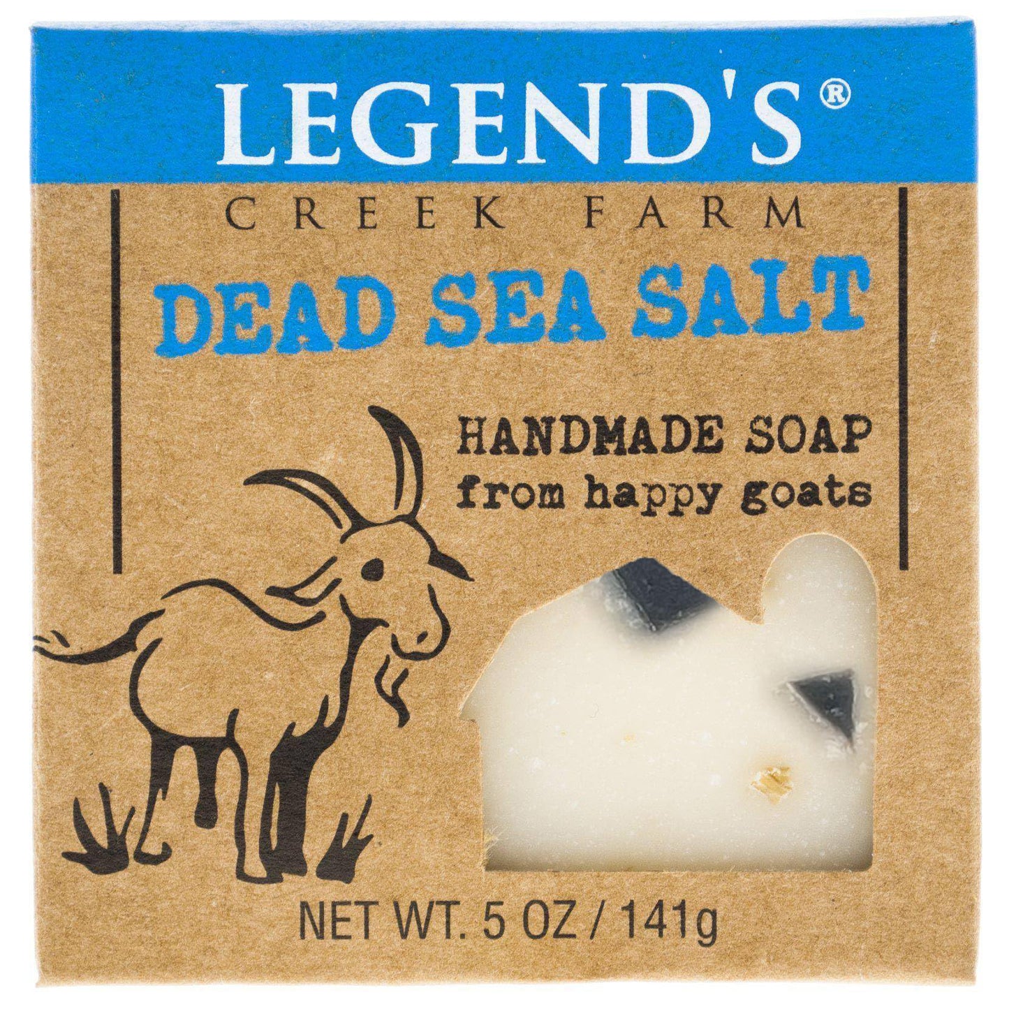 Legend's Creek Farm Goat Milk Soap - Cleansing Moisturizing Soap Bar for Hands and Body - 5 Oz Creamy Lather, Nourishing, Gentle Natural Soap for Sensitive Skin (Dead Sea Salt, Pack of 2)