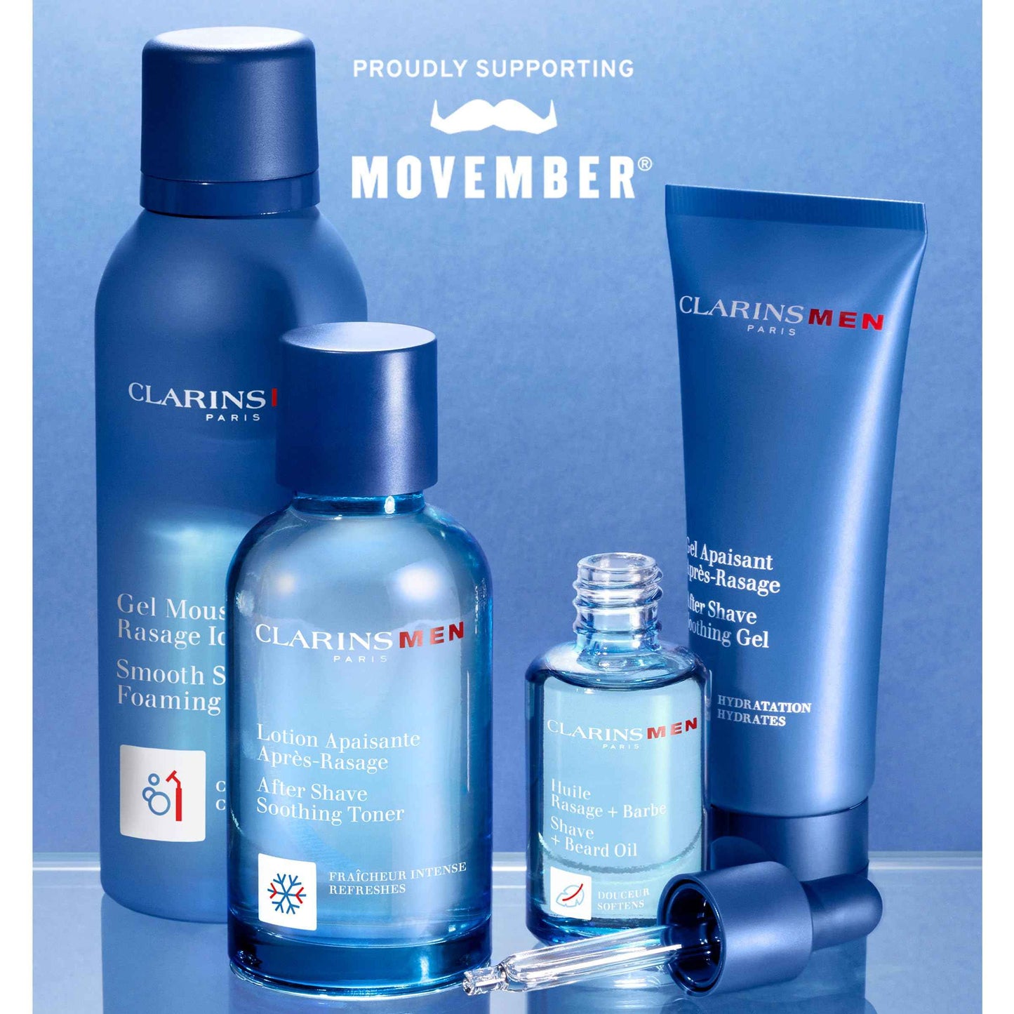 CLARINSMEN Shave + Beard Oil | 2-In-1 Shaving and Beard Oil for Men | Preps Skin and Conditions Beard | Lightweight, Non-Greasy Dry Oil | All Skin Types | 1.0 Fluid Ounces