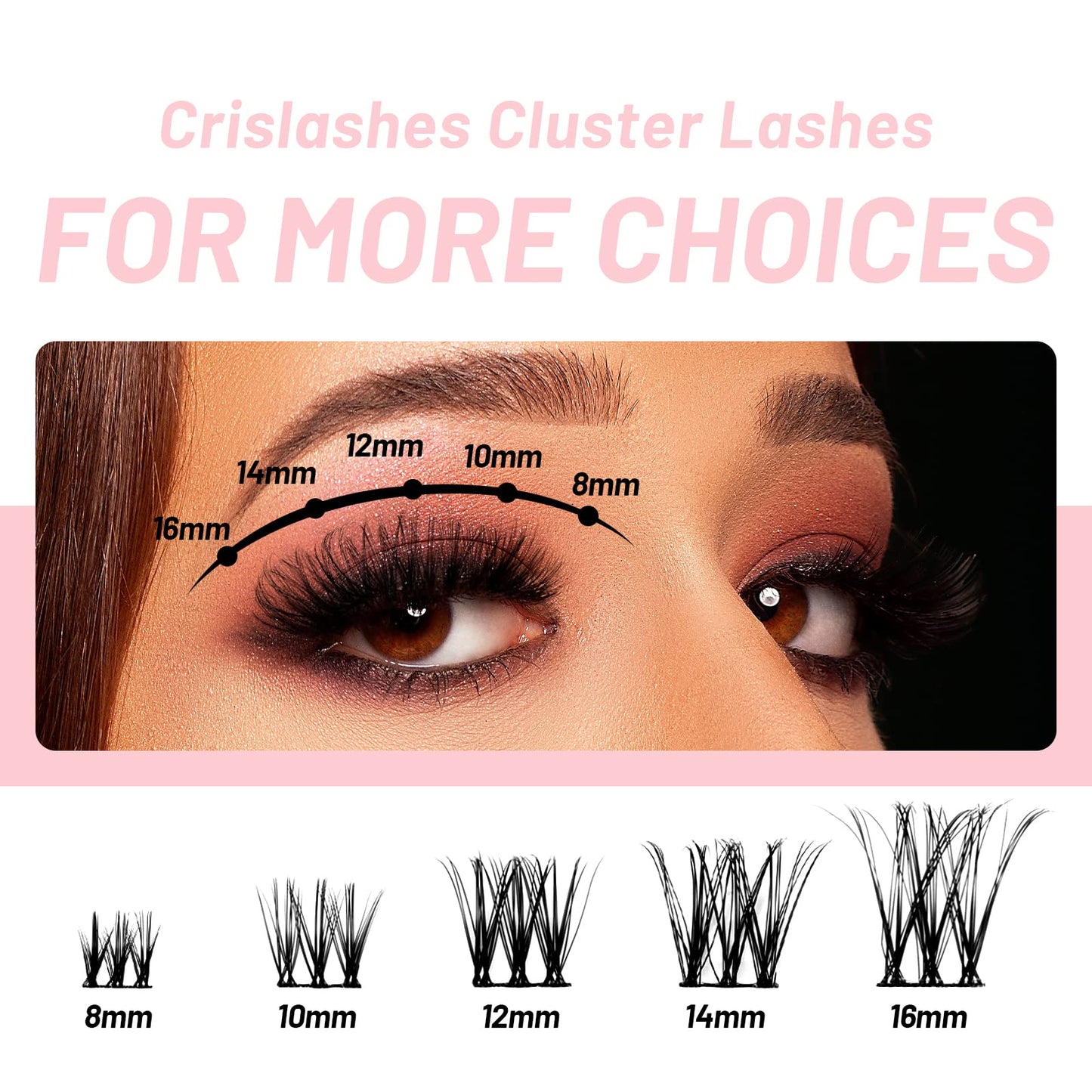 Cluster Eyelash Extensions, Crislashes Lash Clusters 78 PCS, Resuable Cluster Lashes, Soft Individual Cluster Lashes, 13 Rows DIY Eyelash Extensions at Home (F10 16mm)