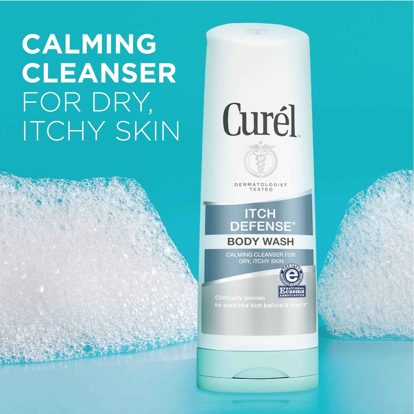 Curel Hydra Therapy In Shower Lotion, Wet Skin Moisturizer for Dry or Extra-dry Skin & Itch Defense Calming Daily Cleanser, Body Wash, Soap-free Formula
