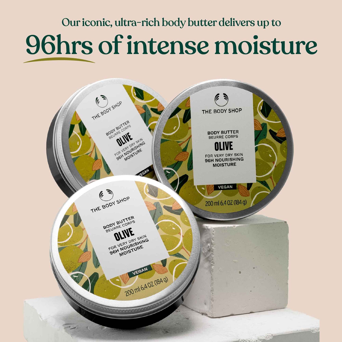 The Body Shop Olive Body Butter – Nourishing & Moisturizing Skincare for Very Dry Skin – Vegan – 6.75 oz