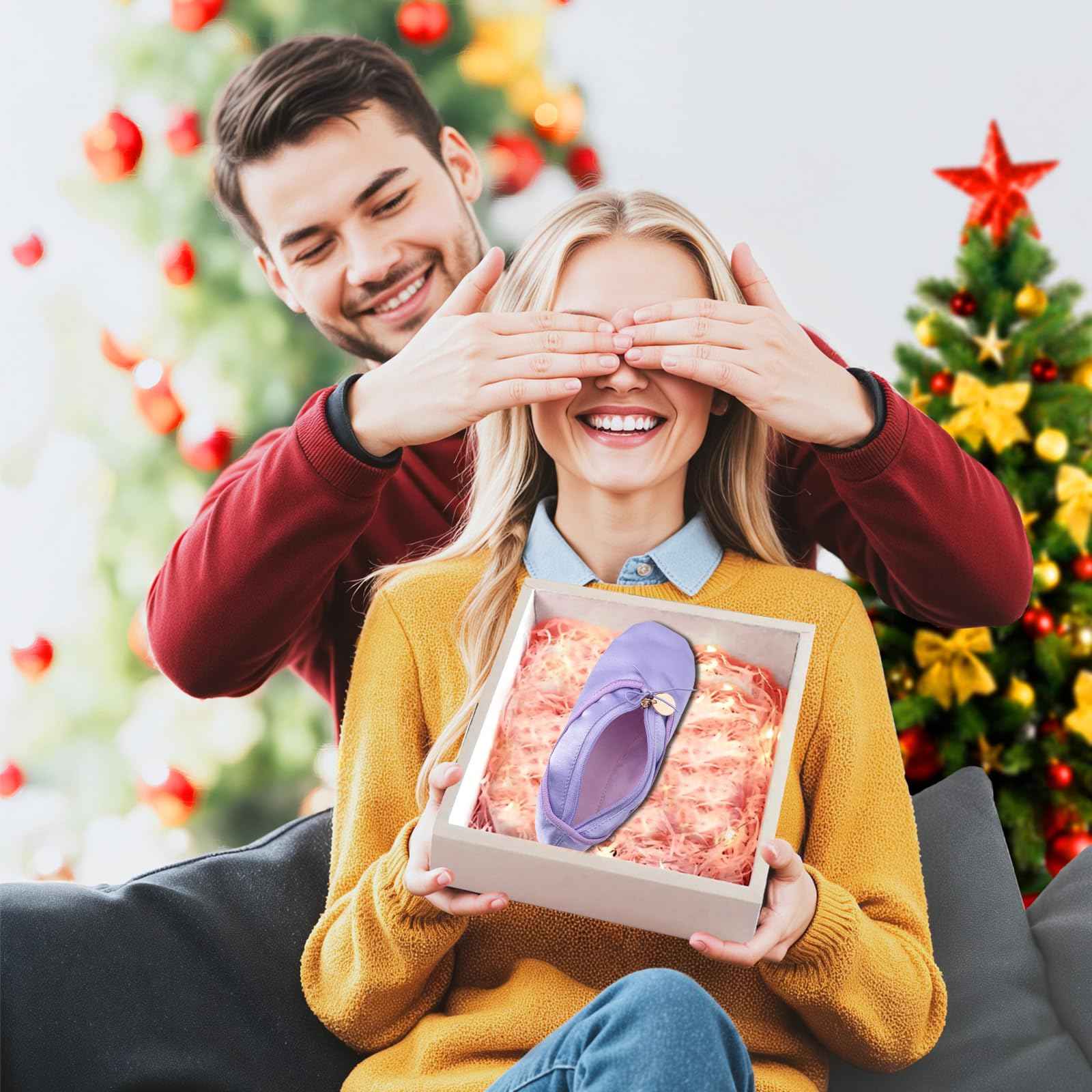 PWQEIONC Ballet Shoe Makeup Bag, Small Cosmetic Bag for Trip Portable Cosmetic Travel Bag, Makeup Organizer Bag Cosmetic Organizer for Women Girl Dancer Lover (Purple)