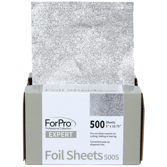 ForPro Professional Collection Expert Embossed Foil Sheets 500S, Aluminum Foil, Pop-Up Foil Dispenser, Hair Foils for Color Application and Highlighting Services, Food Safe, 5"W x 10.75"L, 500-Count