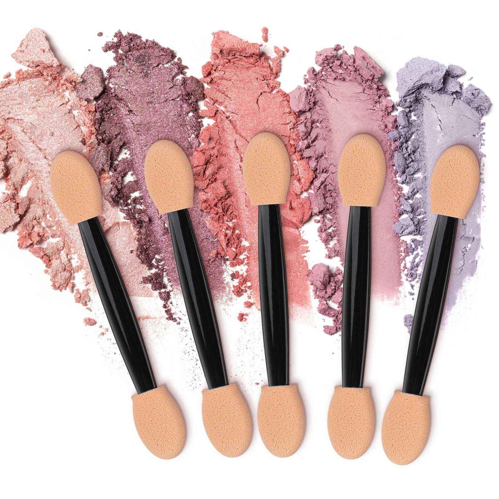 1000 Eye Shadow Applicator Disposable Foam Makeup Brush Sponge Tipped Oval Eyeshadow Applicators Dual Sides Black