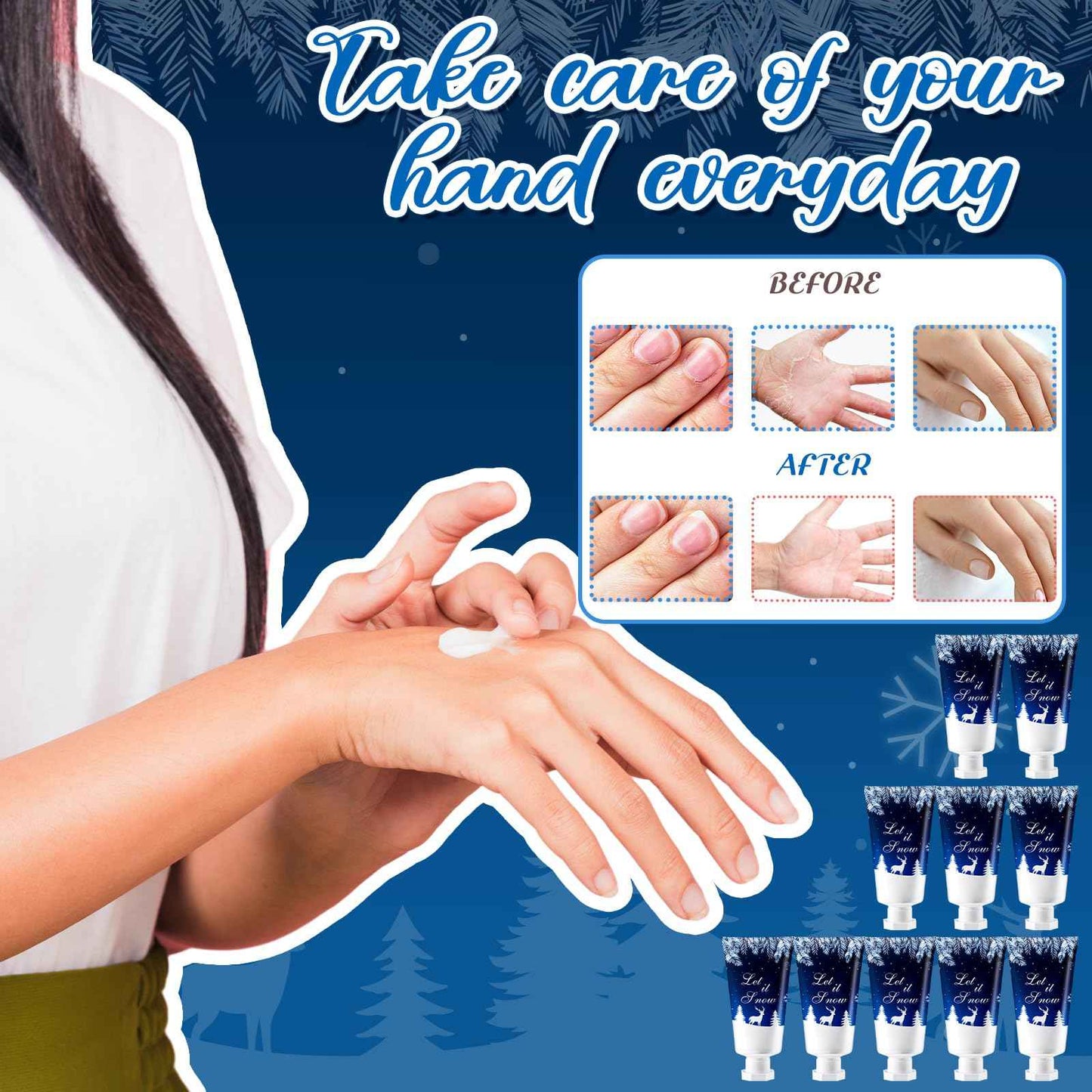 Heigble 50 Pcs 1 Oz/ 30 ml Christmas Snowflakes Hand Cream Gifts Bulk Travel Size Winter Thank You Hand Cream Body Lotion Gifts for Women Teacher Nurse Souvenir Xmas Party Supplies