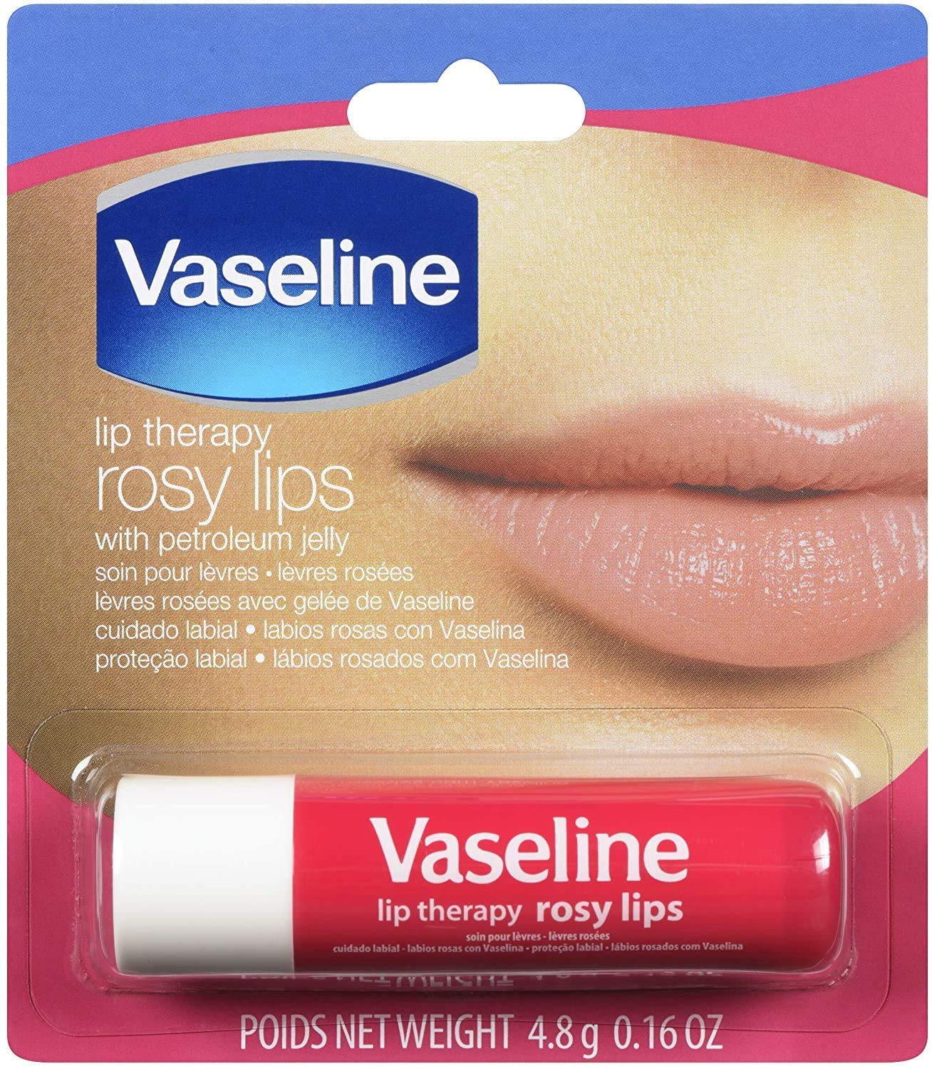 Vaseline Lip Therapy Stick with Petroleum Jelly (Rosy, 0.16 Ounce (Pack of 2))