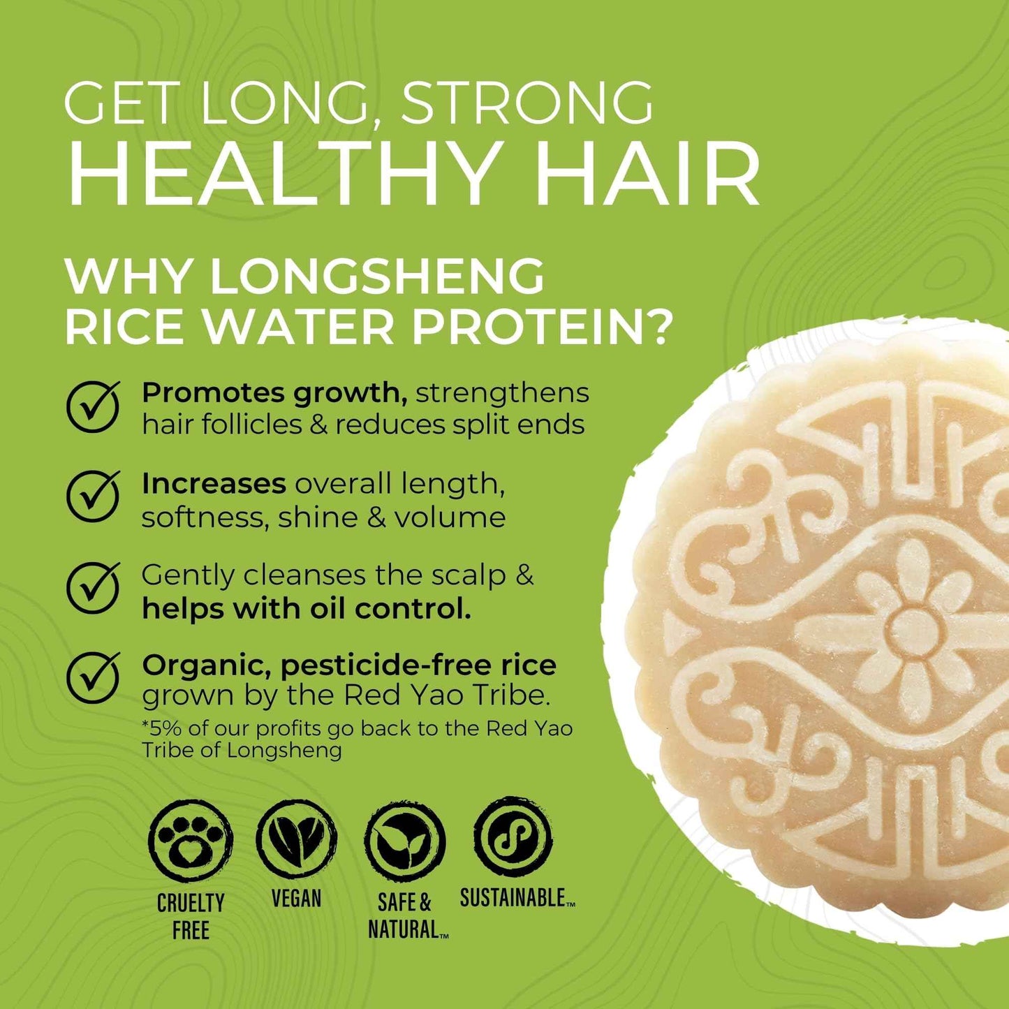 Viori Hidden Waterfall Shampoo and Conditioner Bar Set and Bamboo Holder - Made with Rice Water for Hair Growth - Handcrafted Sulfate Free Shampoo and Conditioner