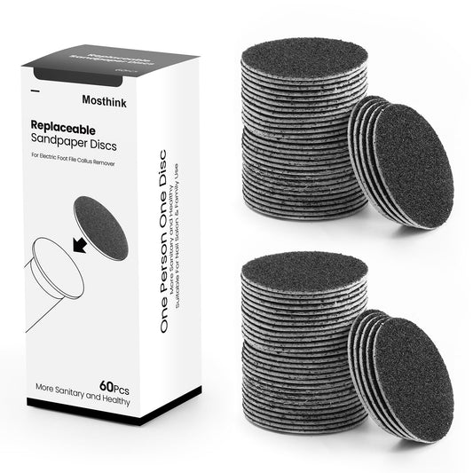 120pcs Replacement Sandpaper Refill Discs for Electric Foot File Callus Remover Tool for Men Women Dead Cracked Hard Skin (60 Grit+80 Grit)