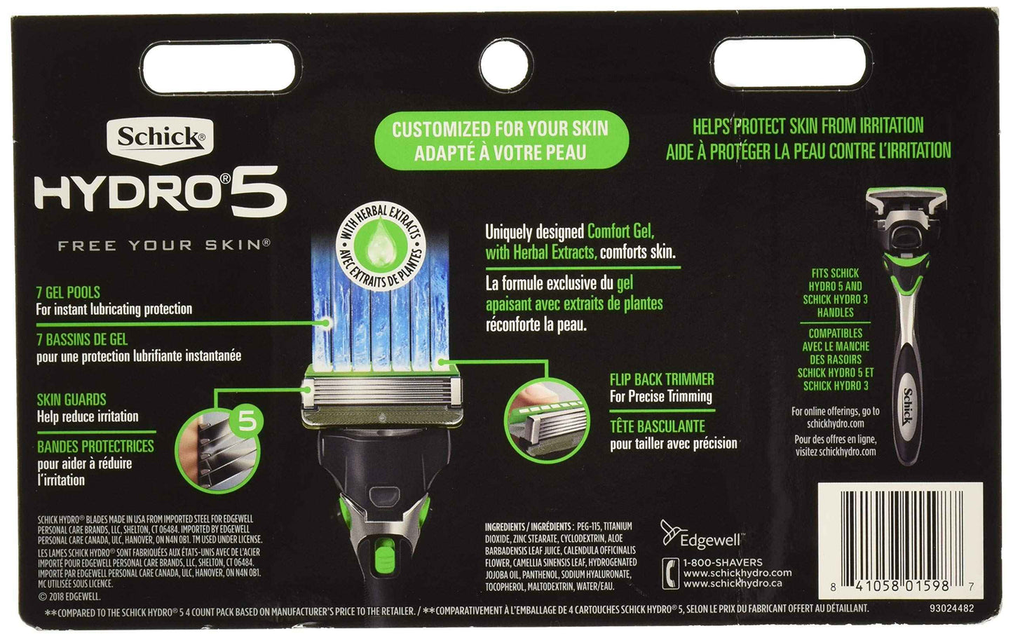 Schick Hydro 5 Mens Sensitive Razor Blade Refills 12 Count - Unboxed