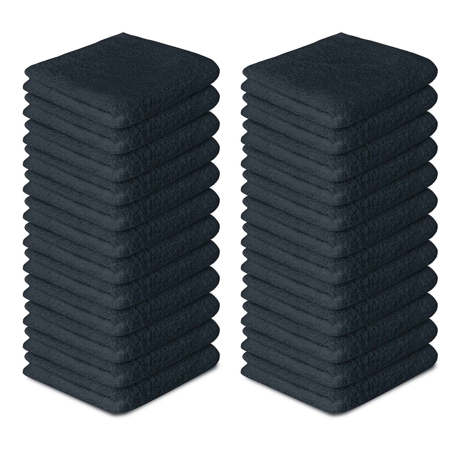 Softolle 100% Cotton Washcloths 24 Pack (12x12 Inches) Soft, Highly Absorbent Washcloth, Face Towels, Wash Cloths for Face, Ring Spun, Bulk Pack (Grey)