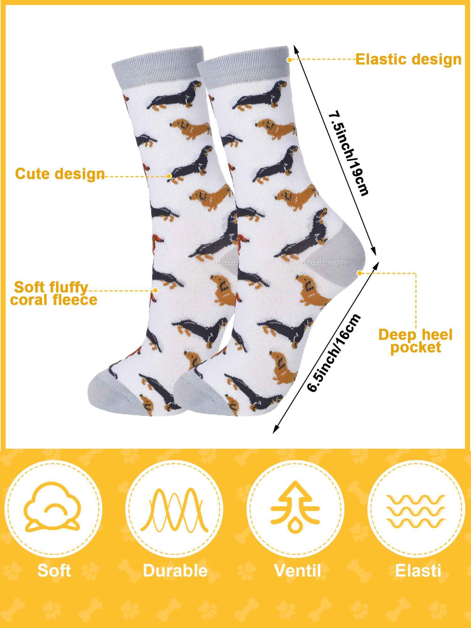 Abbylike Dachshund Gifts for Women Weiner Dog Tote Bag Cosmetic Bag Cup Keychain and Socks for Dachshund Dog Lover Mom