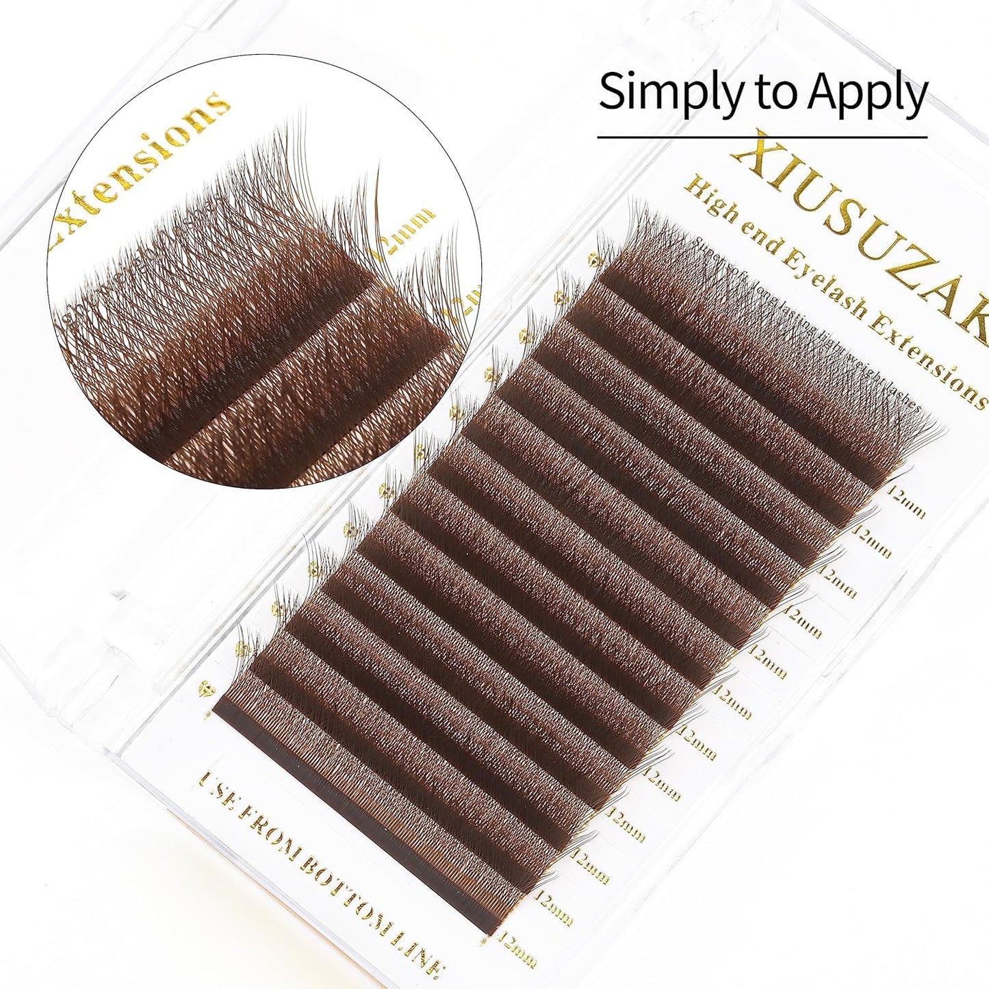 XIUSUZAKI W Lash Extensions Brown 4D Eyelash Extensions W Shape 0.07mm Thickness C Curl Mix 8-15mm Premade Fans Lashes Colored Lash Extension Volume Lashes Individual Lashes(W-Brown-4D-0.07-C,8-15mm)