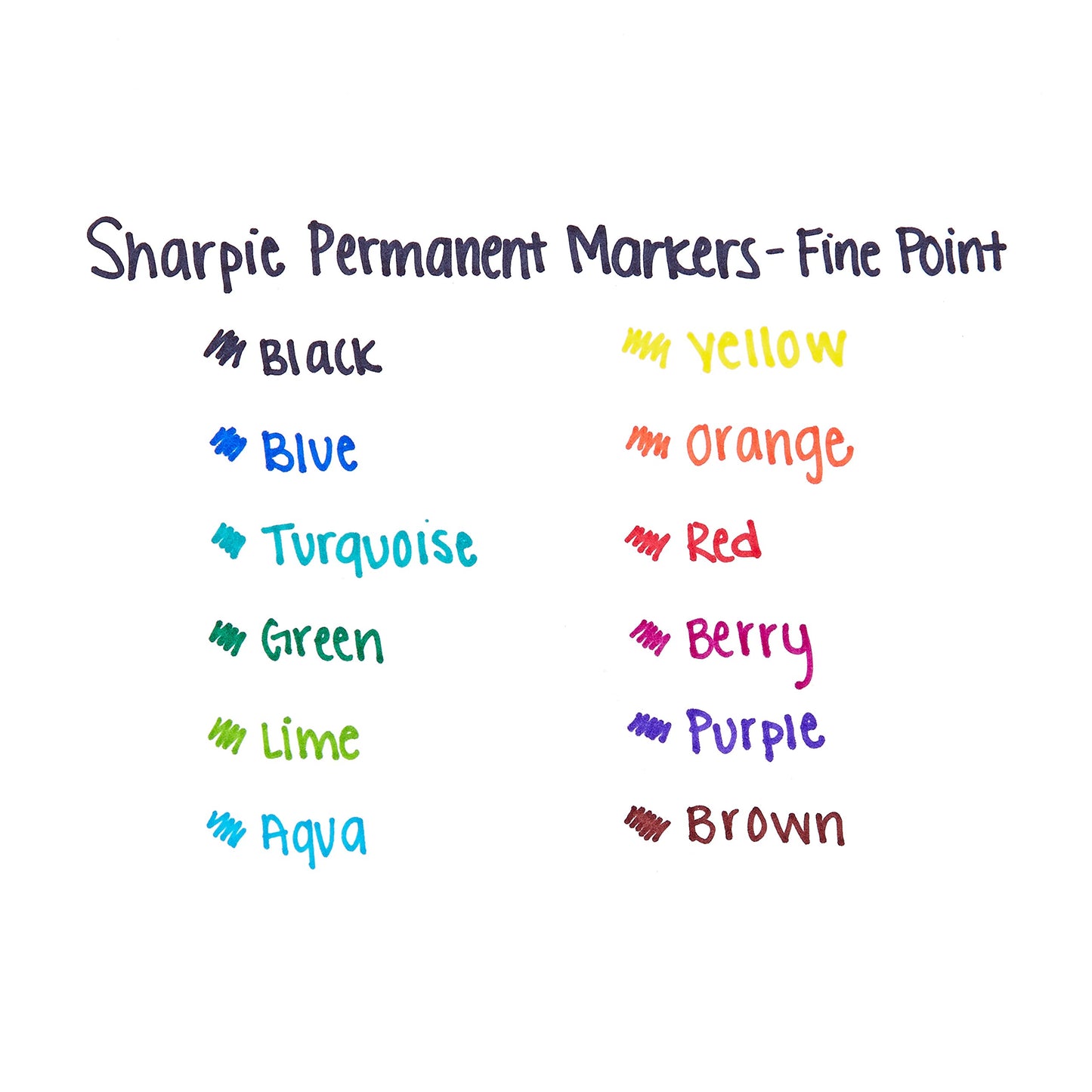 Sharpie Permanent Markers, Fine Point, Blue, 12 Count