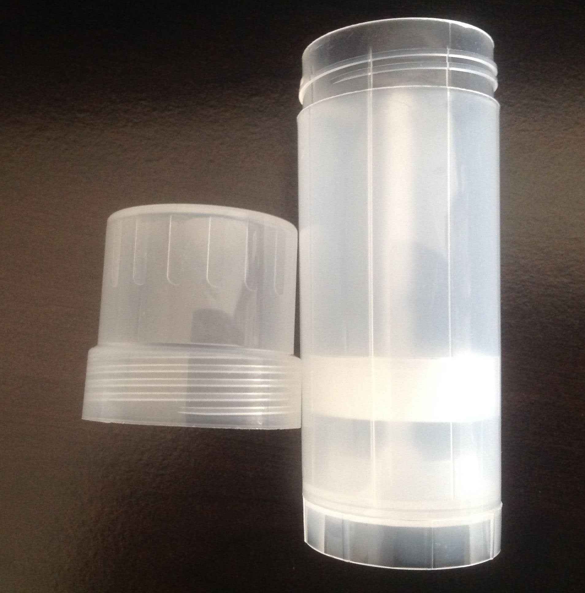 (5) Empty Clear Plastic Deodorant Containers - 2.2 Oz Cylinders - Empty Deodorant Tubes