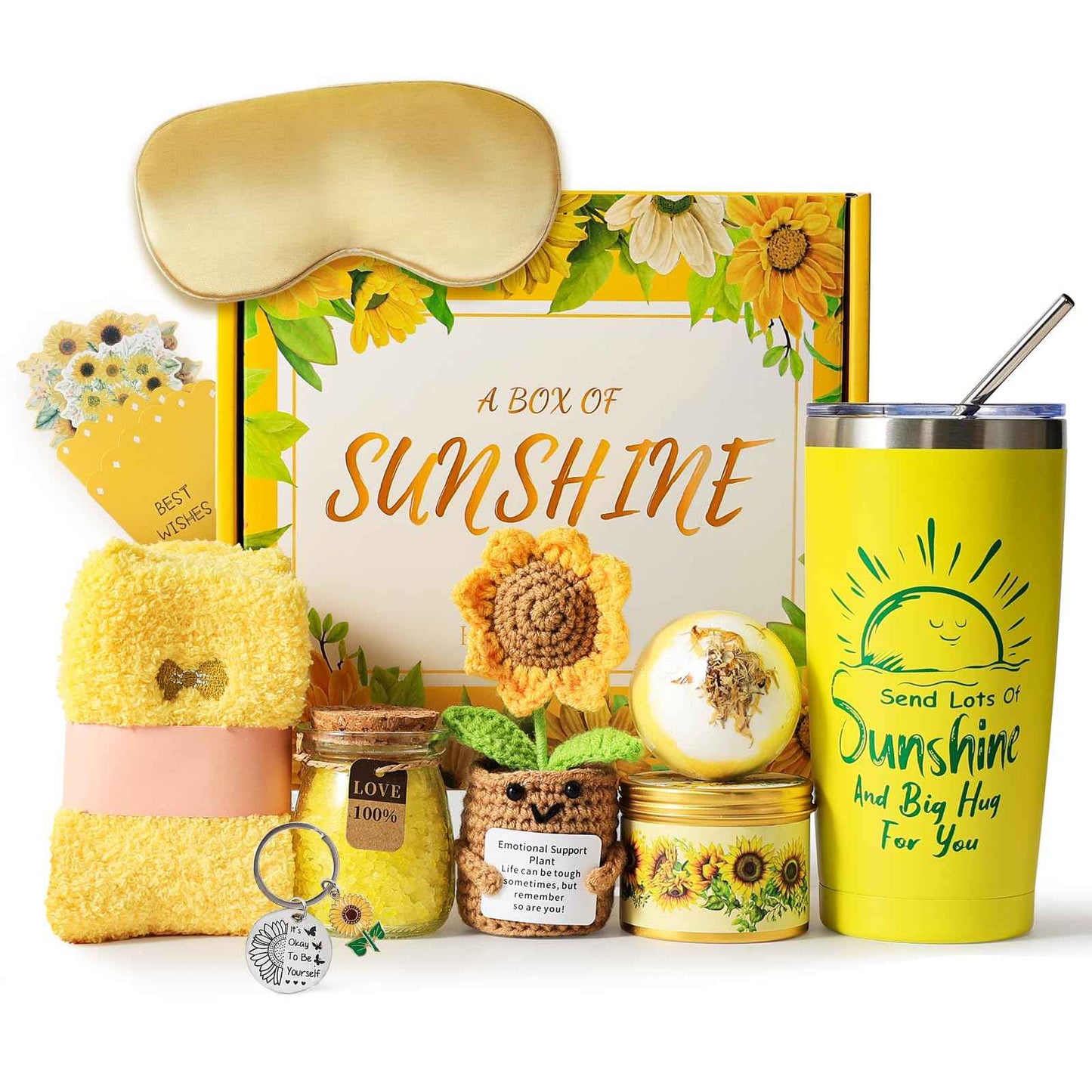 Christmas Gifts for Women, 10pcs Self-Care Package, Relaxation Spa Gift Basket for Mom Wife Grandma Daughter Friends Sister, Birthday Sunshine Gift Box Idea for Women Who Have Everything