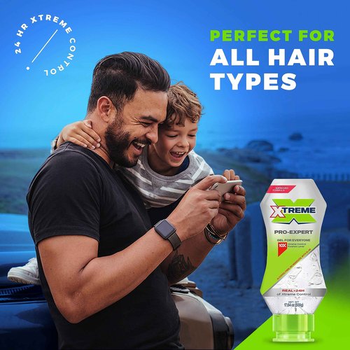 Xtreme Pro-Expert Clear Styling Hair Gel, Alcohol-Free 24-Hours Control With Aloe Vera, 17.64 oz Squeeze Bottle (Pack of 12)