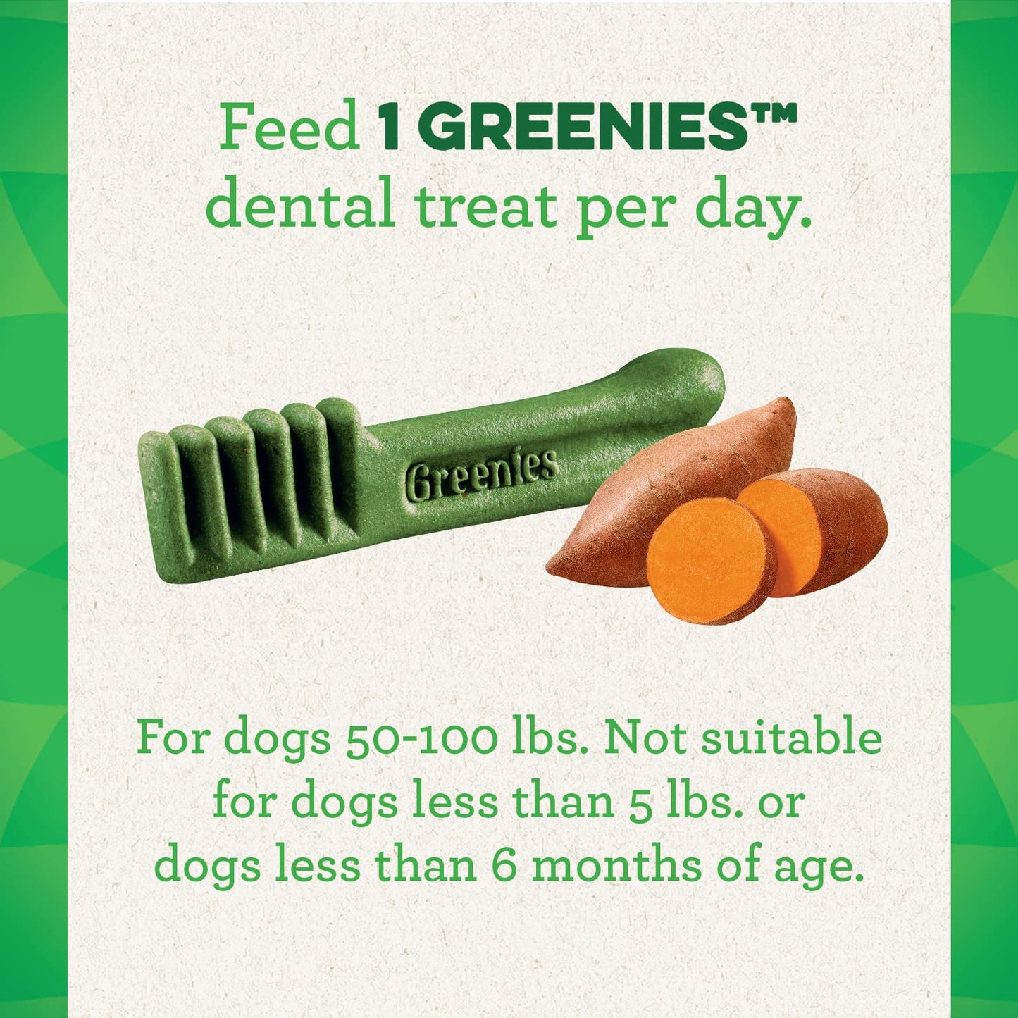 Greenies Large Natural Dog Dental Treats, Sweet Potato Flavor, 12 oz. Pack (8 Treats)