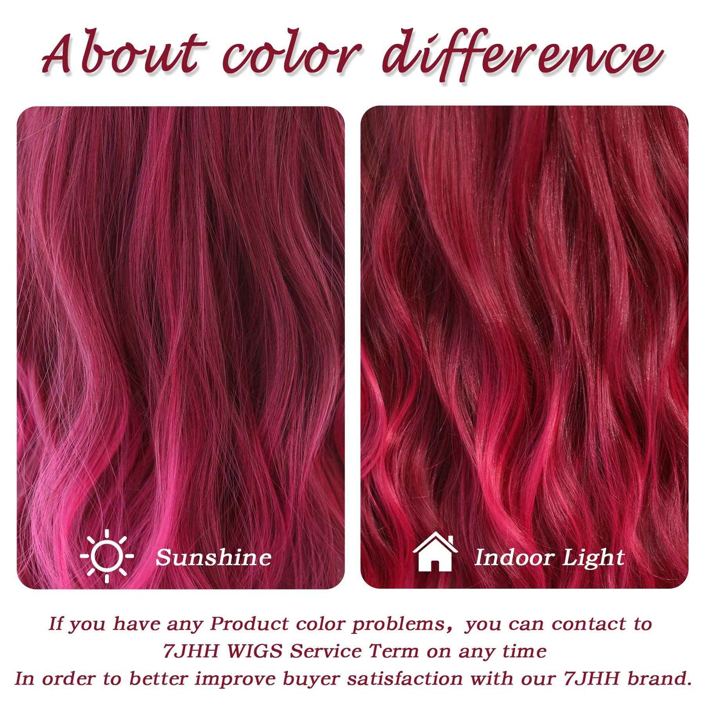 7JHH WIGS Hot Pink Long Wig with Dark Root Middle Part Lace Front Wavy Burgundy Ombre Pink Wig Body Wave Synthetic Wig for Women Transparent Lace Wig Hair 180% Density Daily Wear Wig 27 inch