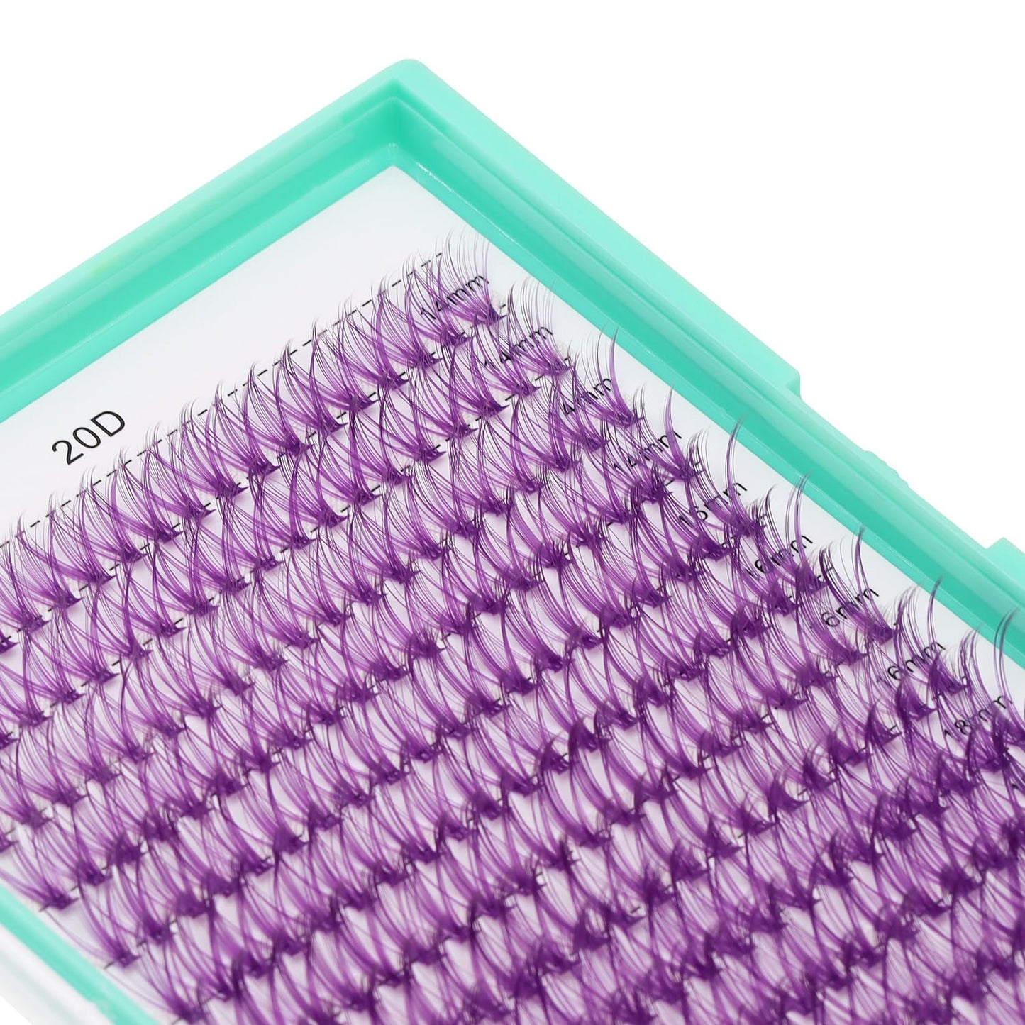 Bodermincer 20D/30D/40D/50D Cluster Large Tray 240pcs D Curl Individual Cluster Eyelashes False Eyelashes Extension Individual Eyelash Bunche Lash Cluster DIY at Home (20D Purple-14-16-18mm MIX)