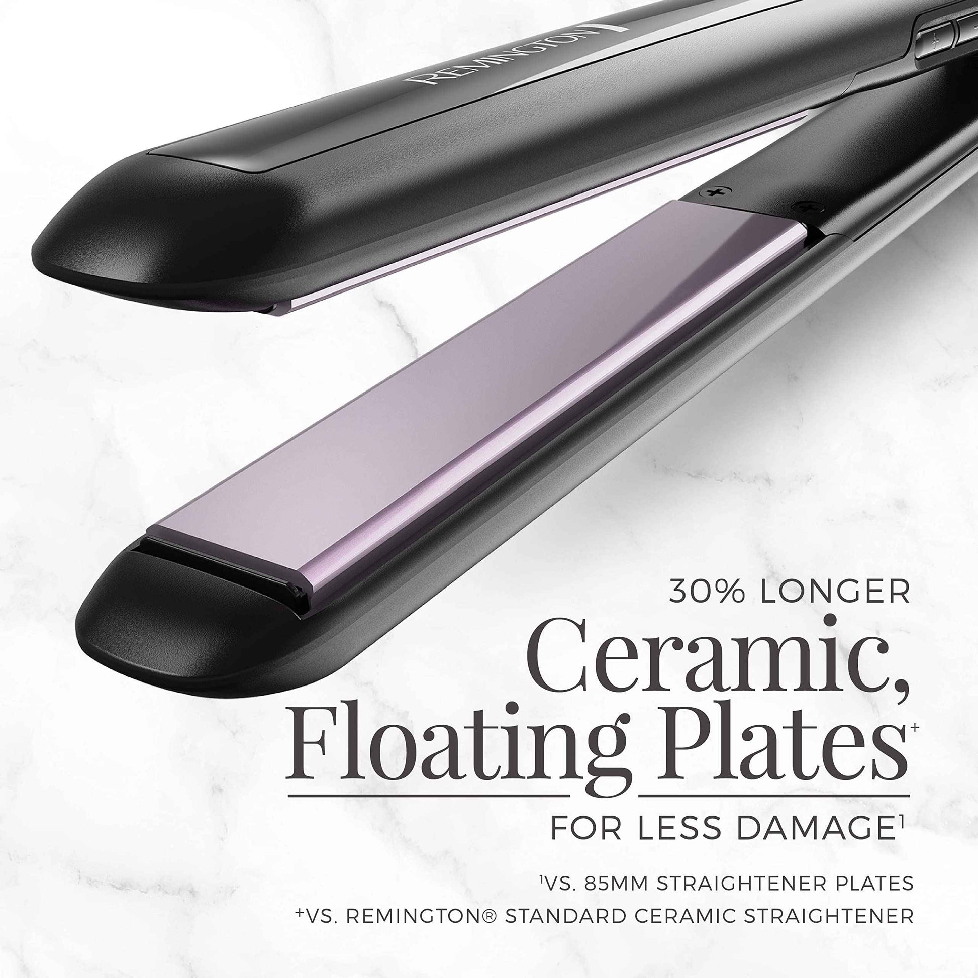 Remington Amazing Hair Bundle: Anti Static Ceramic Hair Straightener & Digital 1-1 ½ Inch Ceramic Curling Wand