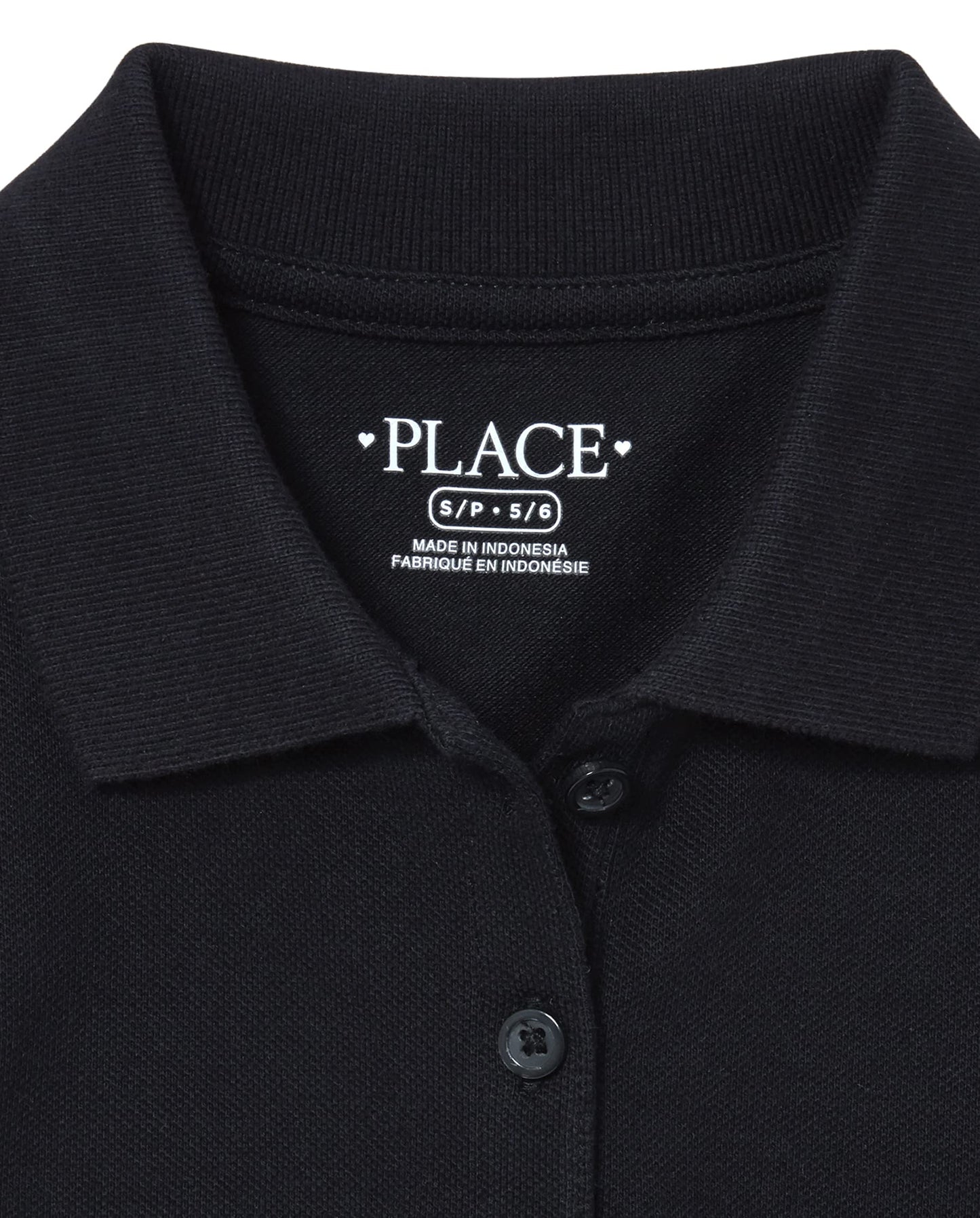 The Children's Place girls Short Sleeve Pique School Uniform Polo Shirt, Black Single, X-Small US