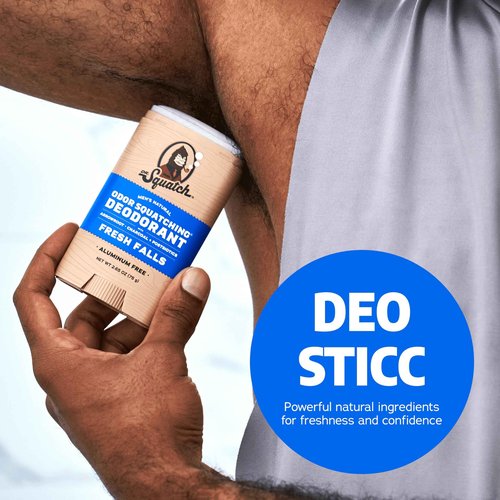 Dr. Squatch Natural Deodorant for Men - Odor-Squatching Aluminum Free - Fresh Falls (2.65 oz, 3-Pack)