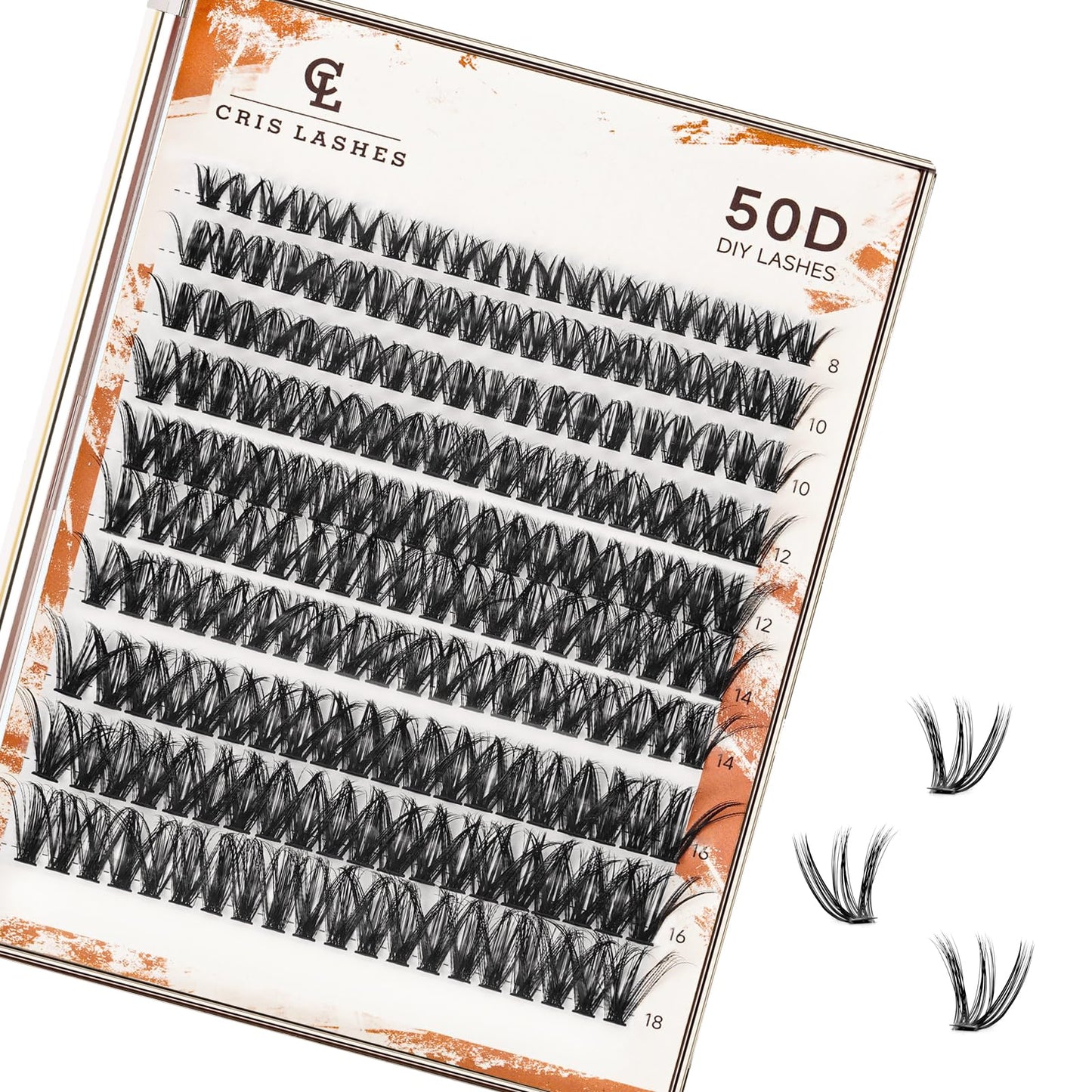 Clusters Lashes Individual Lashes 200 Clusters False Eyelash 50D Lash Crislahes Clusters Extensions Individual Cluster DIY Eyelash Extensions at Home (Mix 8-18mm 50D)