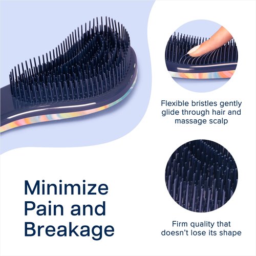 Crave Naturals Glide Thru Detangling Brush for Adults and Kids - Detangler Hair Brush for Curly or Straight, Wet or Dry Hair - Gentle on Tangles Hairbrush and Comb - 7.5 x 3-Inch, Soft Hazy Swirl