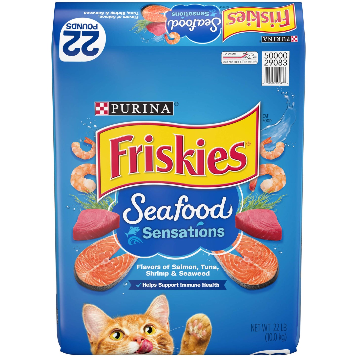 Purina Friskies Dry Cat Food, Seafood Sensations - 22 lb. Bag