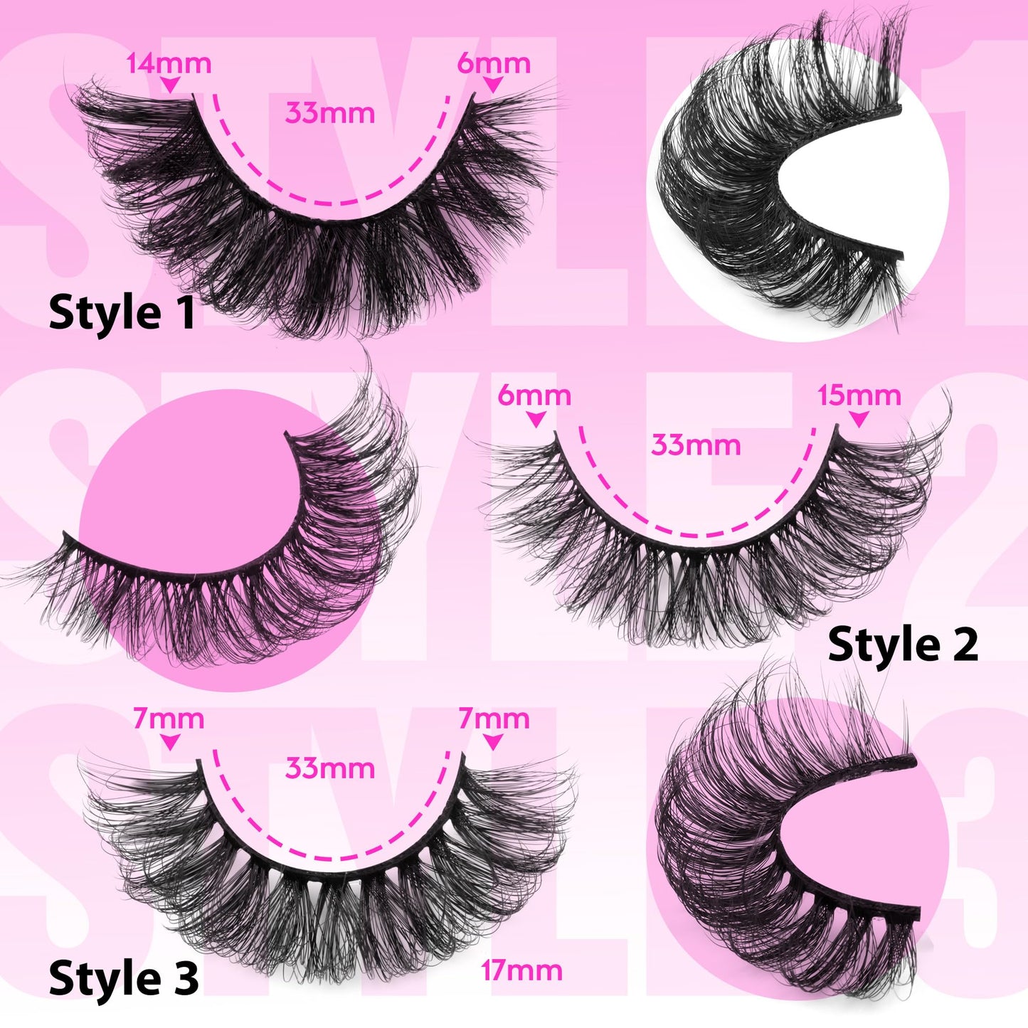 JIMIRE Russian Strip Lashes D Curl Fluffy False Eyelashes 3 Styles Mixed Faux Mink Lashes Natural Look Like Eyelash Extensions 14mm-17mm Wsipy Lashes 6d Volume Fake Lashes 20 Pairs Multipack