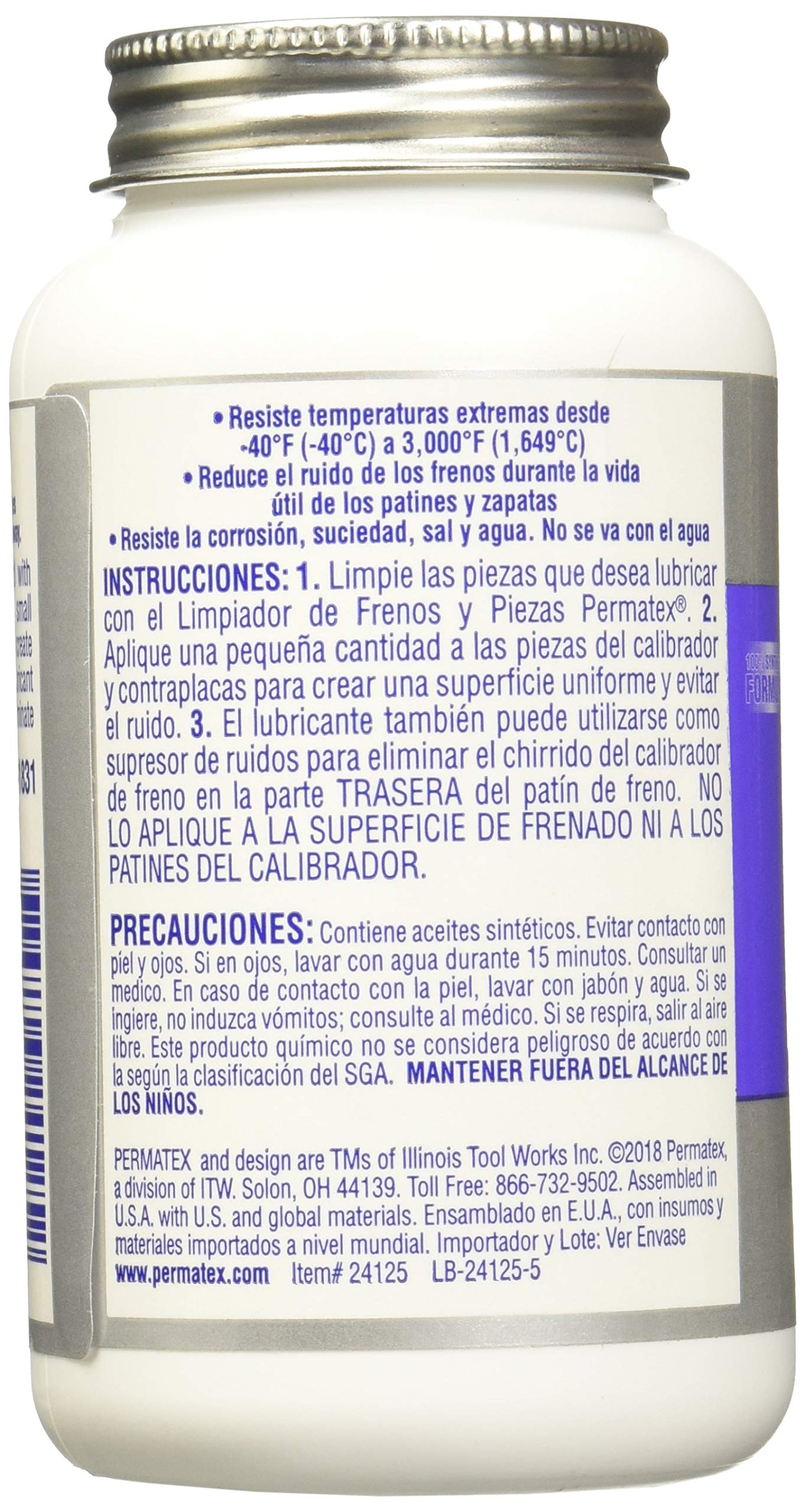 Permatex 24125 Ceramic Extreme Brake Parts Lubricant, 8 oz., Pack of 1 & 09128 Copper Anti-Seize Lubricant, 8 oz.