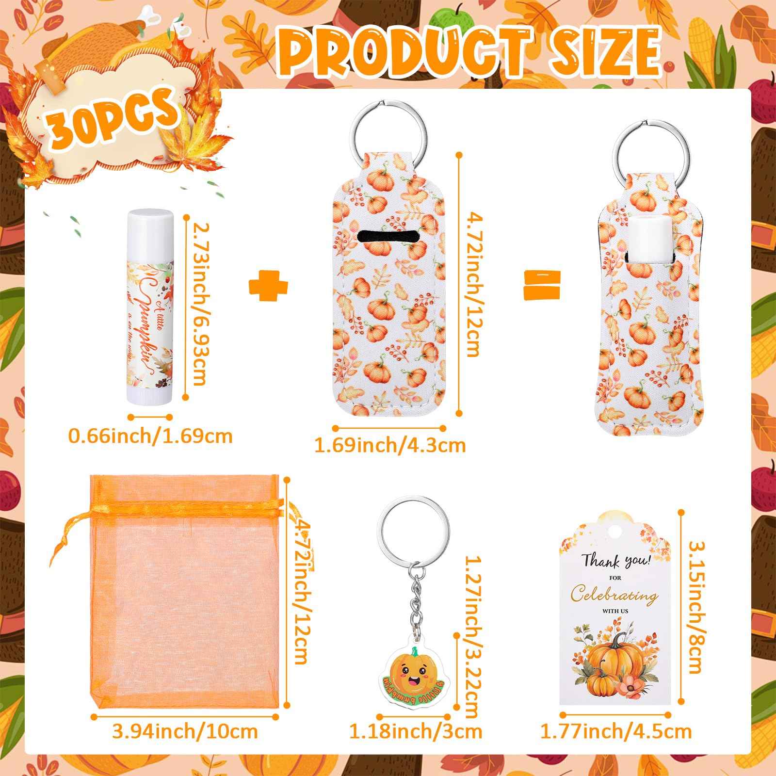 Swiffen 30 Sets Fall Pumpkin Baby Shower Favors Lip Balms Bulk Little Pumpkin Is on the Way Games Prizes Party Gifts for Guests Gender Reveal Favors Baby Shower Birthday Party Supplies(Orange)