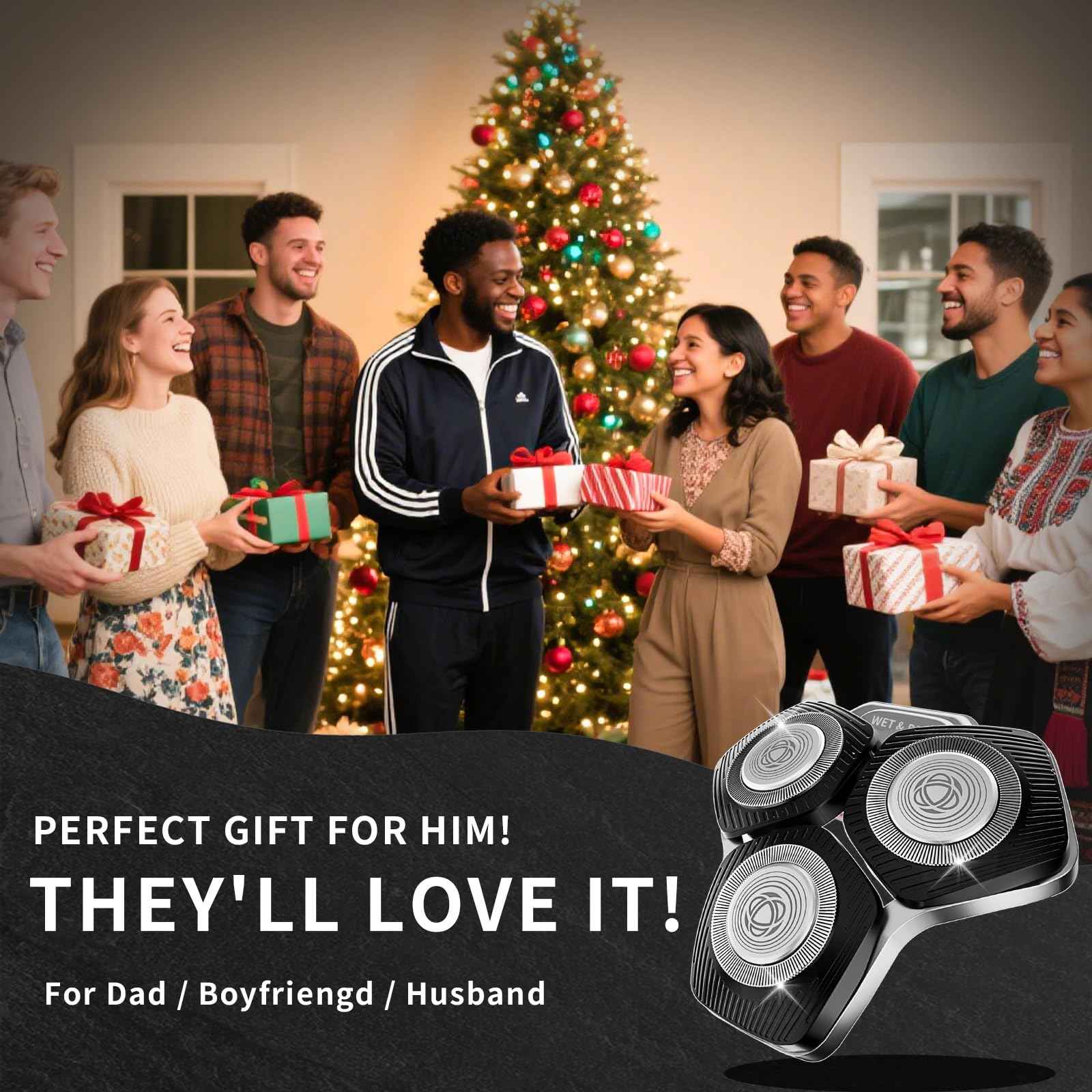 SH71/50 Shaving Heads Compatible with Phili*s Shavers Series S5000 (S5XXX),S7000 (S7XXX) for SH60/70 and SH70/70 (Black)