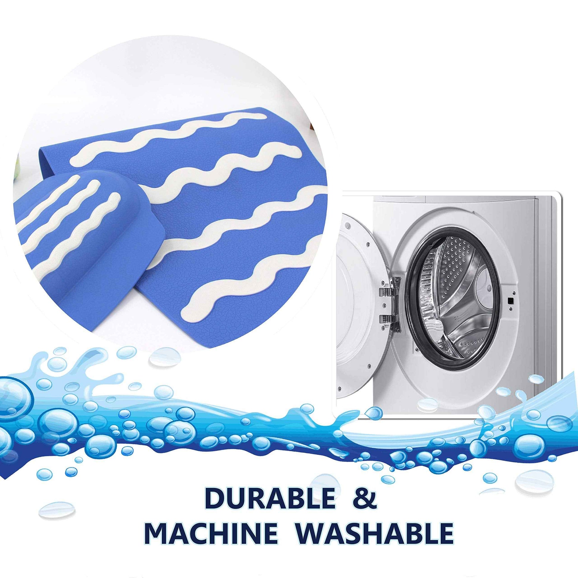 SafeLand Patented Non-Slip Bath Headrest, Pillow, Eco-Friendly, Non-PVC, Color Combo, Machine Washable, Comfortable, Soft, with Powerful Gripping Suction Cups, 13x8.5x1.4 Inch, Wave