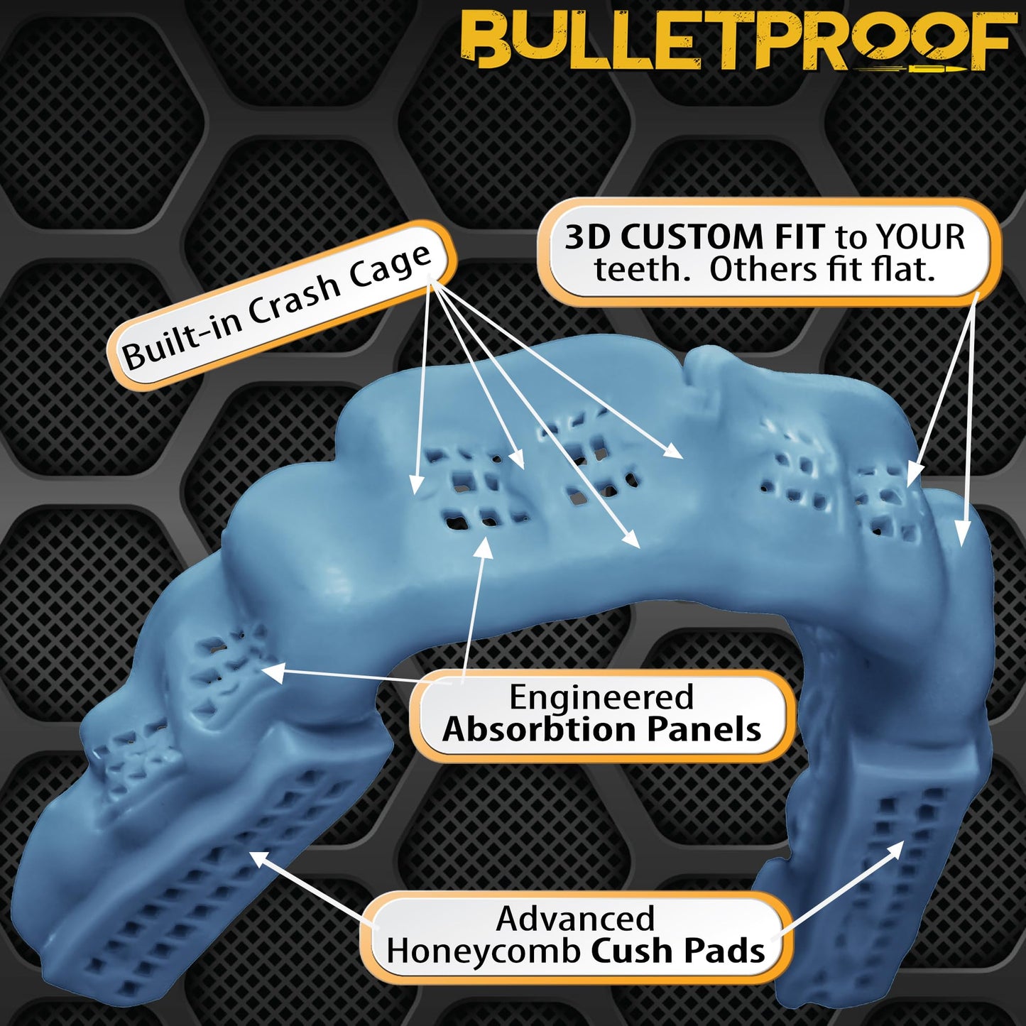 Bulletproof: World’s Thinnest & Most Breathable Mouth Guard is 3X Stronger! BJJ Flag Football Basketball Hockey Lacrosse Rugby Wrestling MMA Boxing Mouthguard Sports Braces Grinding Teeth Adult Youth