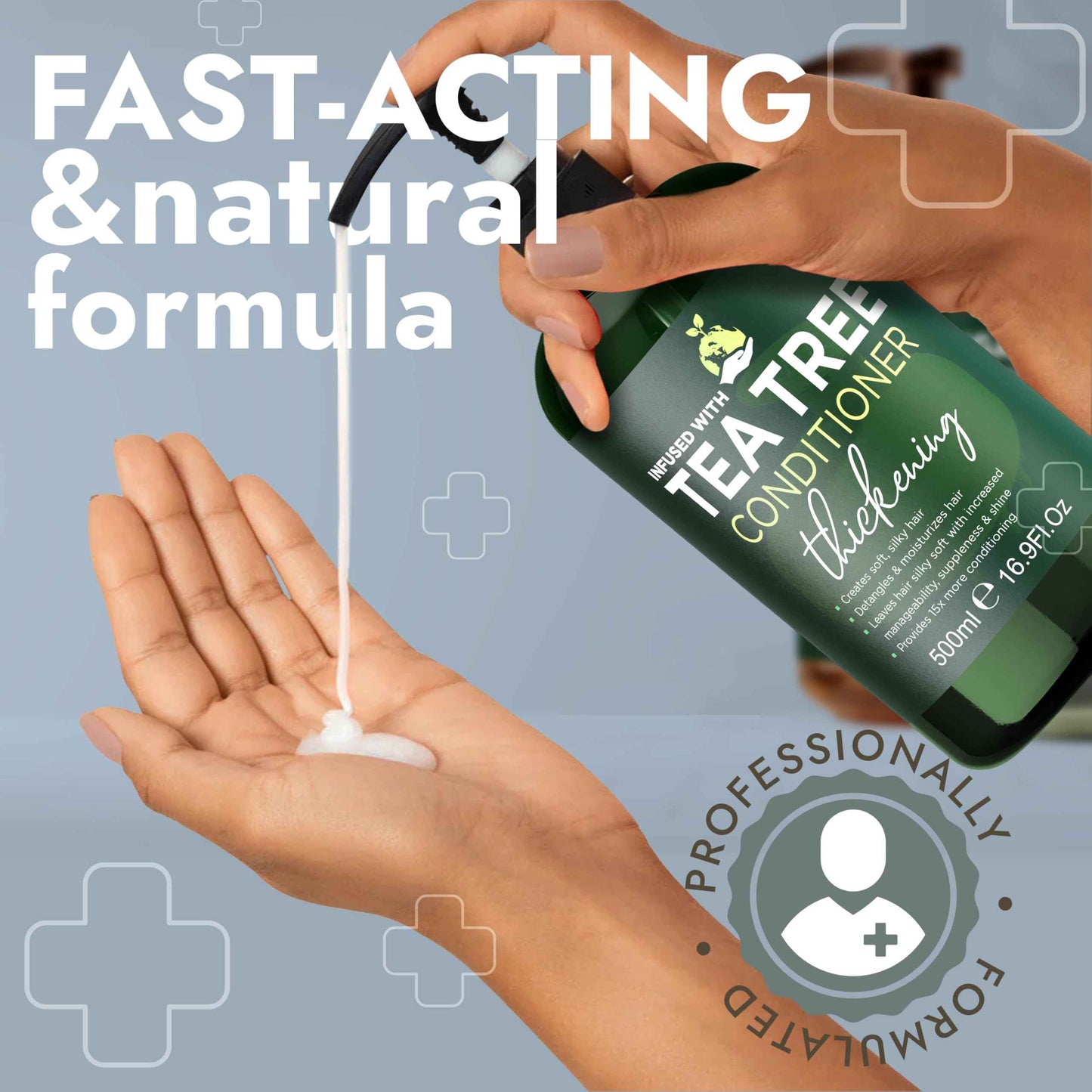 Tea Tree Shampoo & Conditioner Set | Thinning Hair Loss Treatments for Men and Women | Soothes Itchy Scalp & Dandruff | Boosts Hair Growth & Reduces Hair Loss | Sulfate & Paraben Free