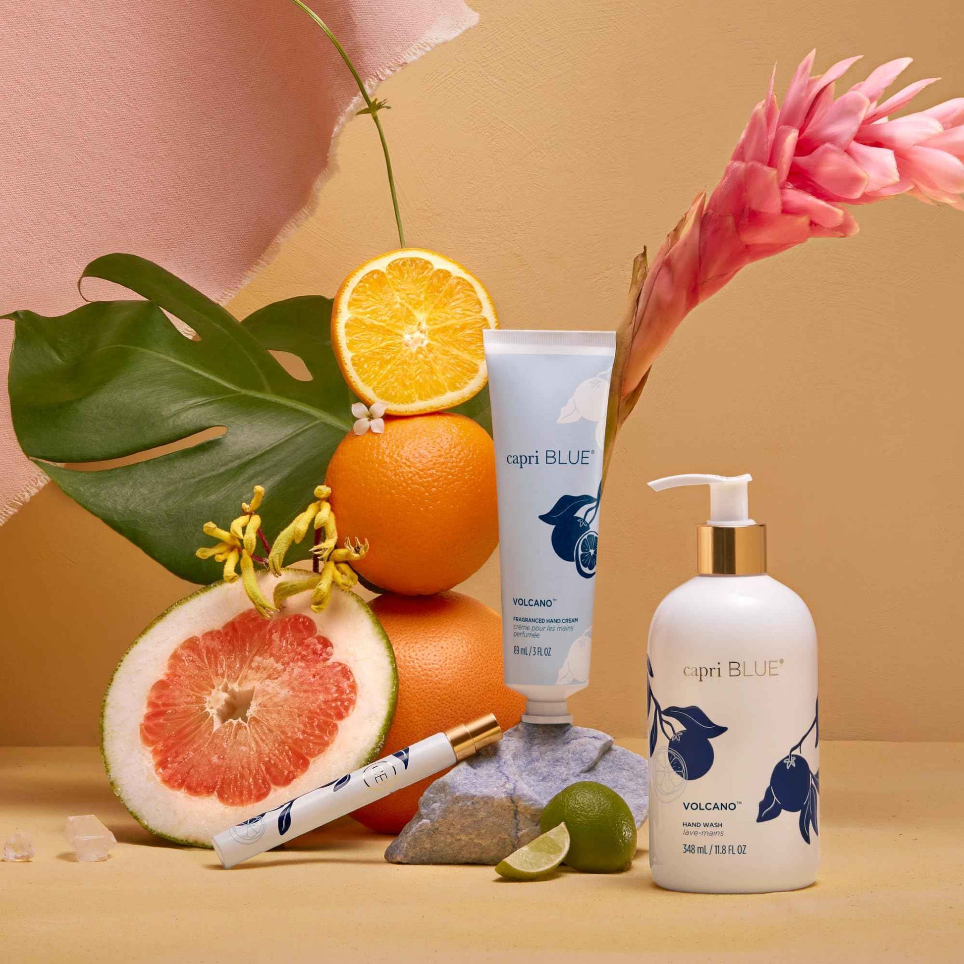 Capri Blue Hand Wash Soap – Flora Edit Collection – Cleansing Liquid Hand Soap Infused with Plant-Based Glycerin – Skin Care – Notes of Juicy Tropical Fruits & Sugared Citrus (Volcano, 11.8 fl oz)