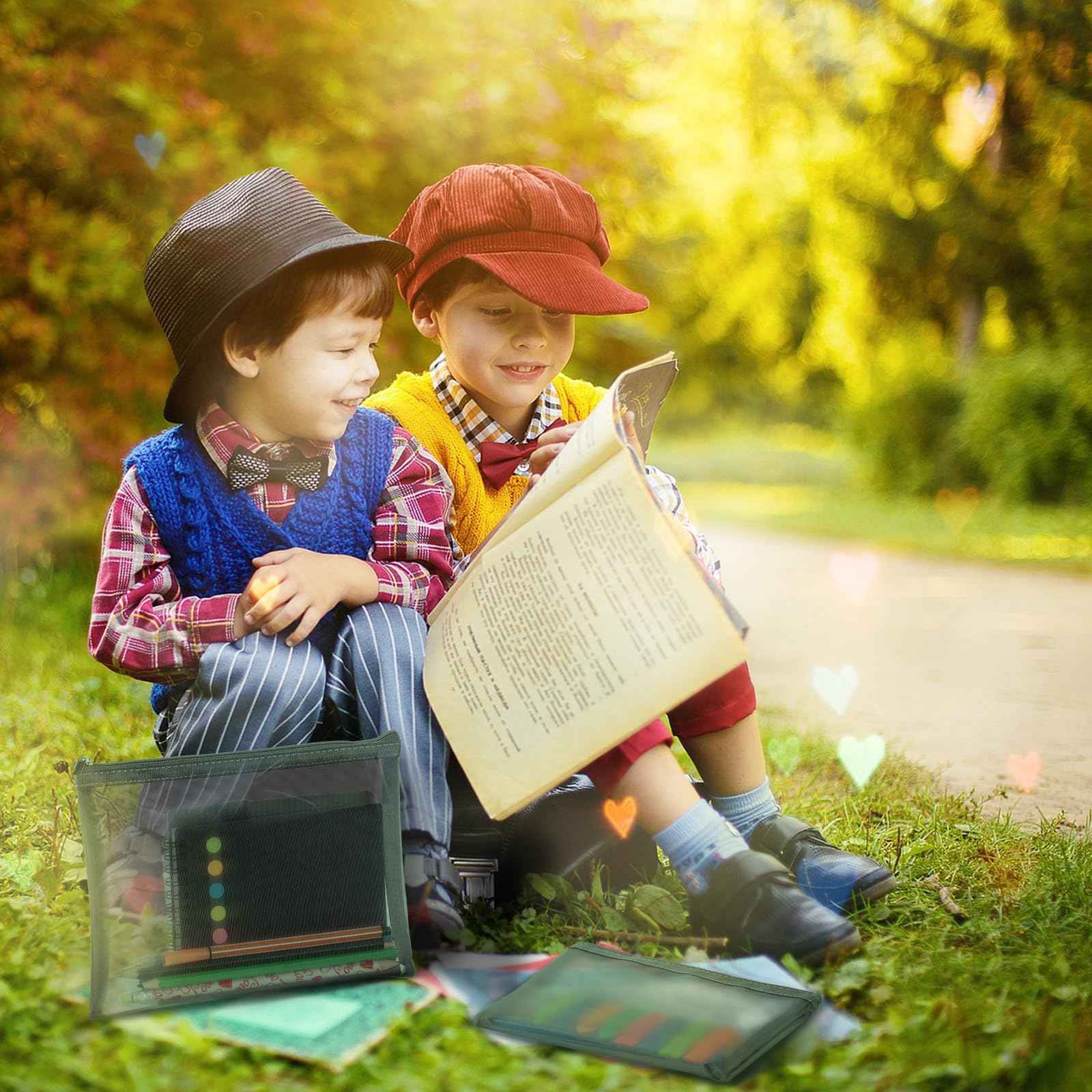 Boao 6 Pieces Mesh Makeup Bags Mesh Cosmetic Bag Portable Travel Organizing Zipper Pouch Toiletries Makeup Pouches for Home Office Travel Accessories(Green)