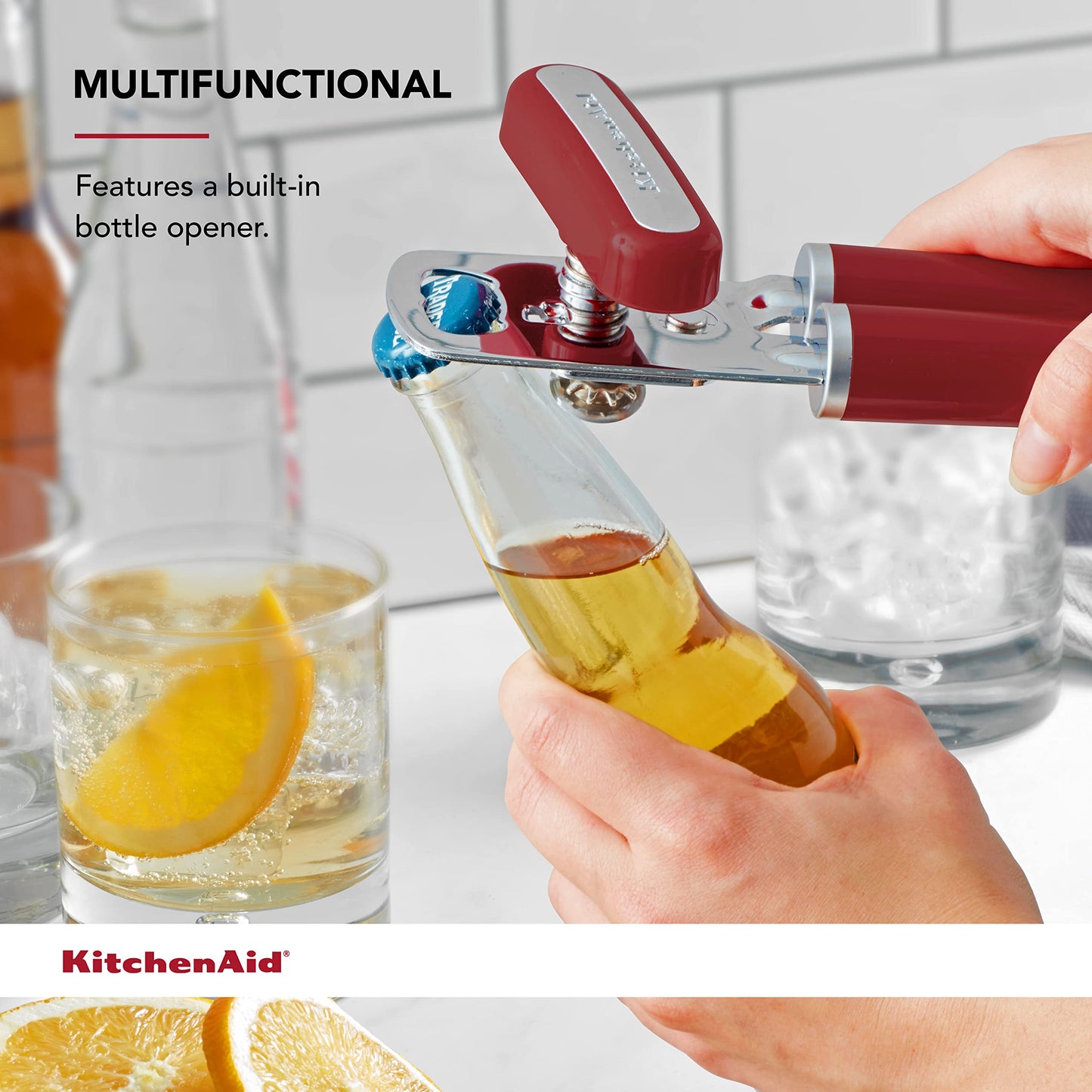 KitchenAid Classic Multifunction Can Opener, Bottle Opener, 8.34-Inch & Classic Ice Cream Scoop, Red 2