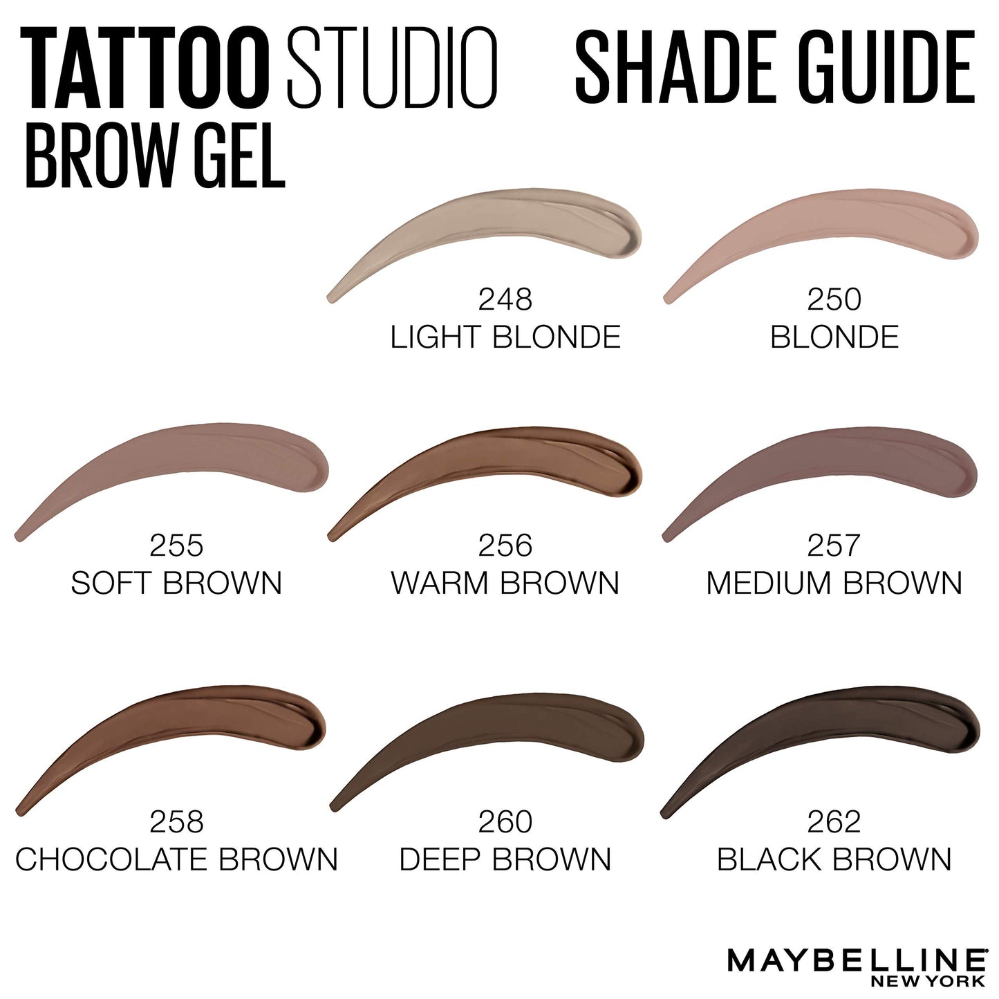 Maybelline TattooStudio Longwear Waterproof Eyebrow Gel Makeup for Fully Defined Brows, Spoolie Applicator Included, Lasts Up To 2 Days, Warm Brown, 0.23 Fl Oz (Pack of 1)