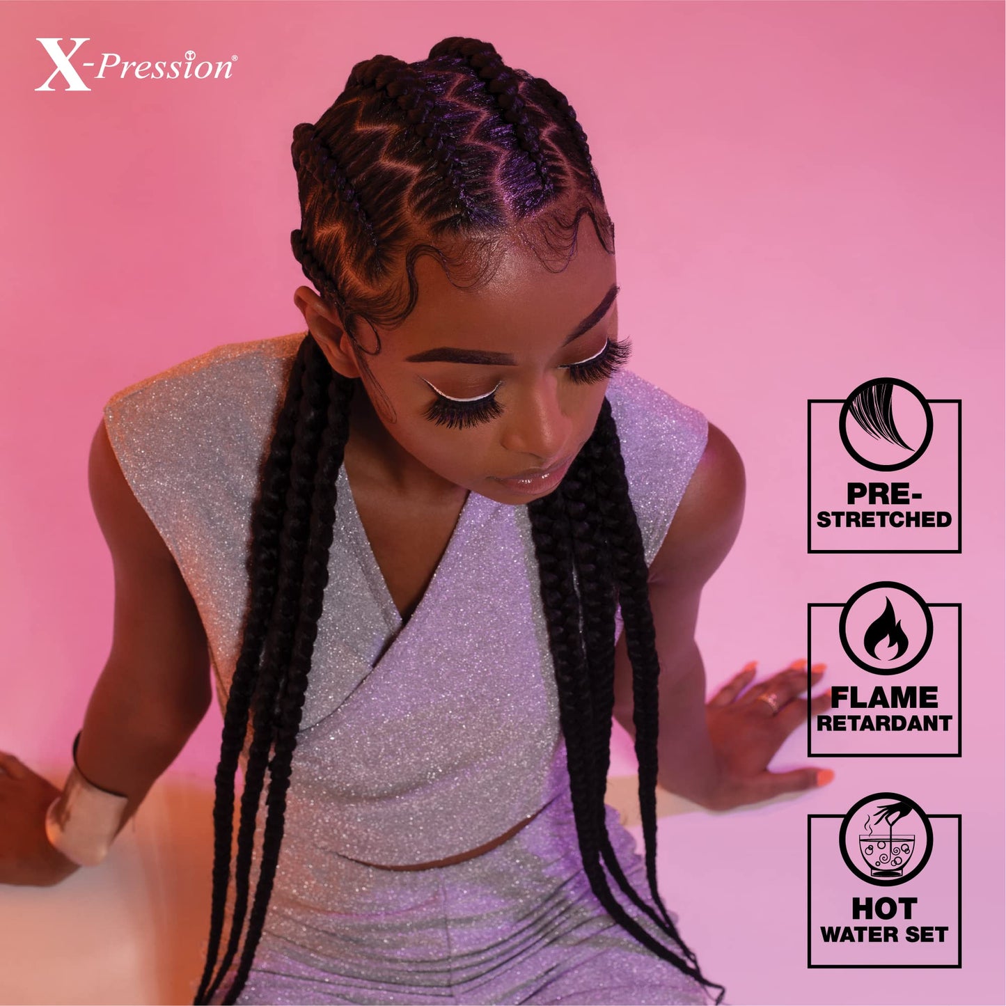 Sensationnel Xpression prestretched braiding hair - 3x xpression 58-inch kanekalon flame retardant smooth yaki braid - 3x x-pression 58 inch (1 pack, 3T2/27/613)