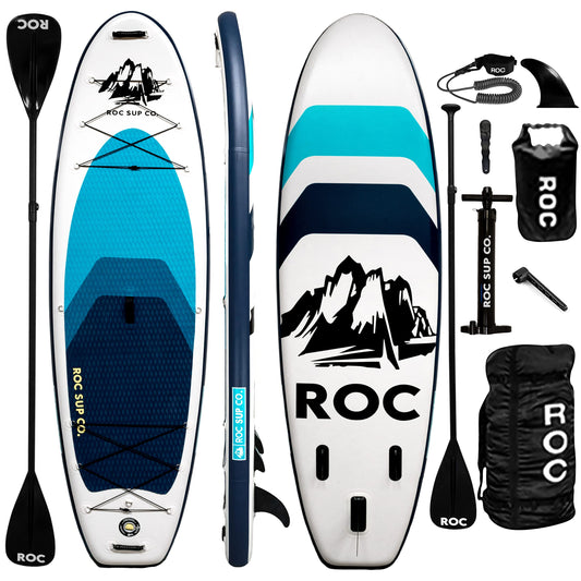 Roc Paddle Boards 10 ft 6 in Inflatable SUP, 350lbs Weight Capacity, Wide Stable Design, Premium Accessories, 3 YEAR WARRANTY, USA Owned Brand, Royal