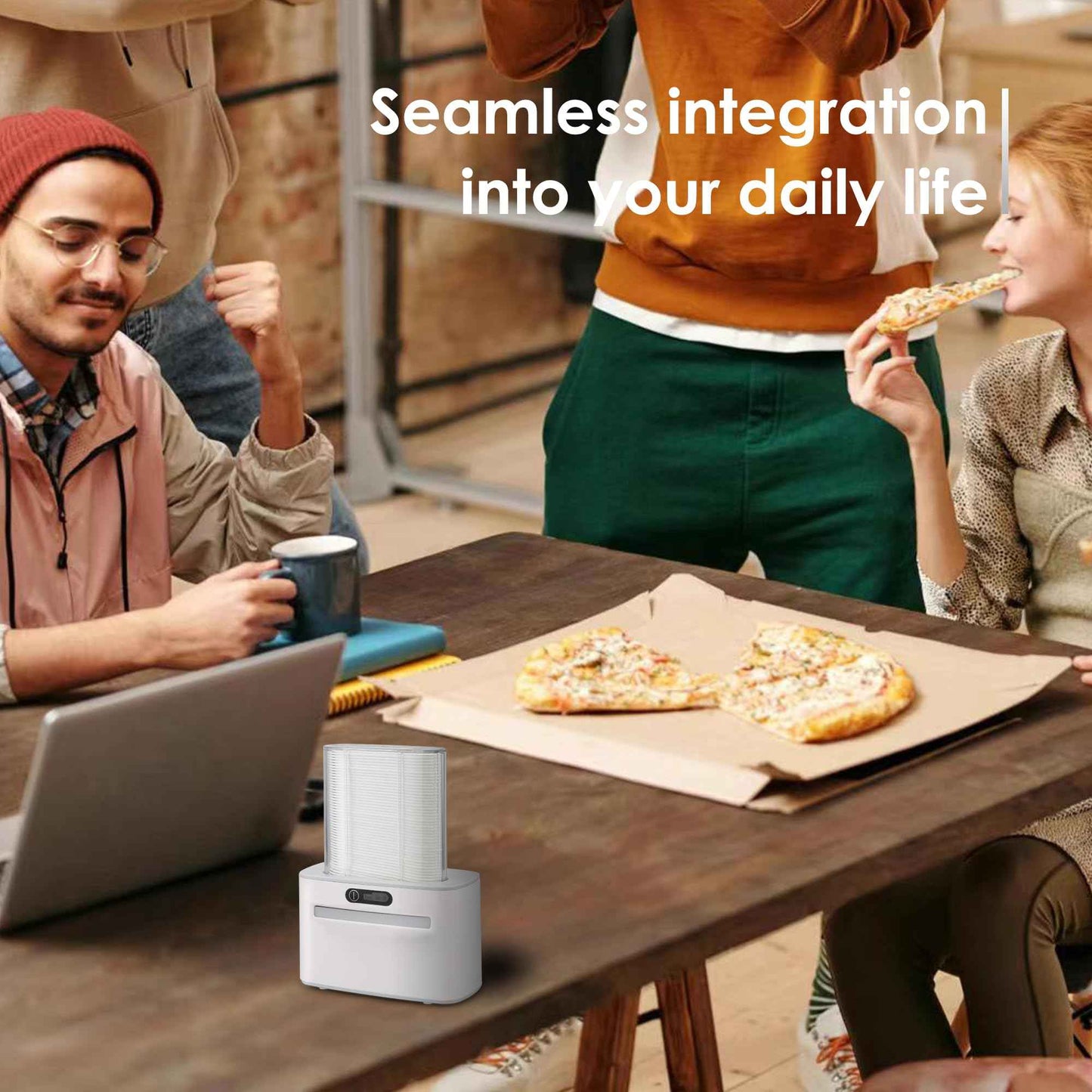 Smart Touchless Floss Pick Dispenser with Sensor - Refillable and Rechargable with 2 Cartridges (100 Picks) - Innovative and Hygienic Floss Pick Holder (Light Gray)