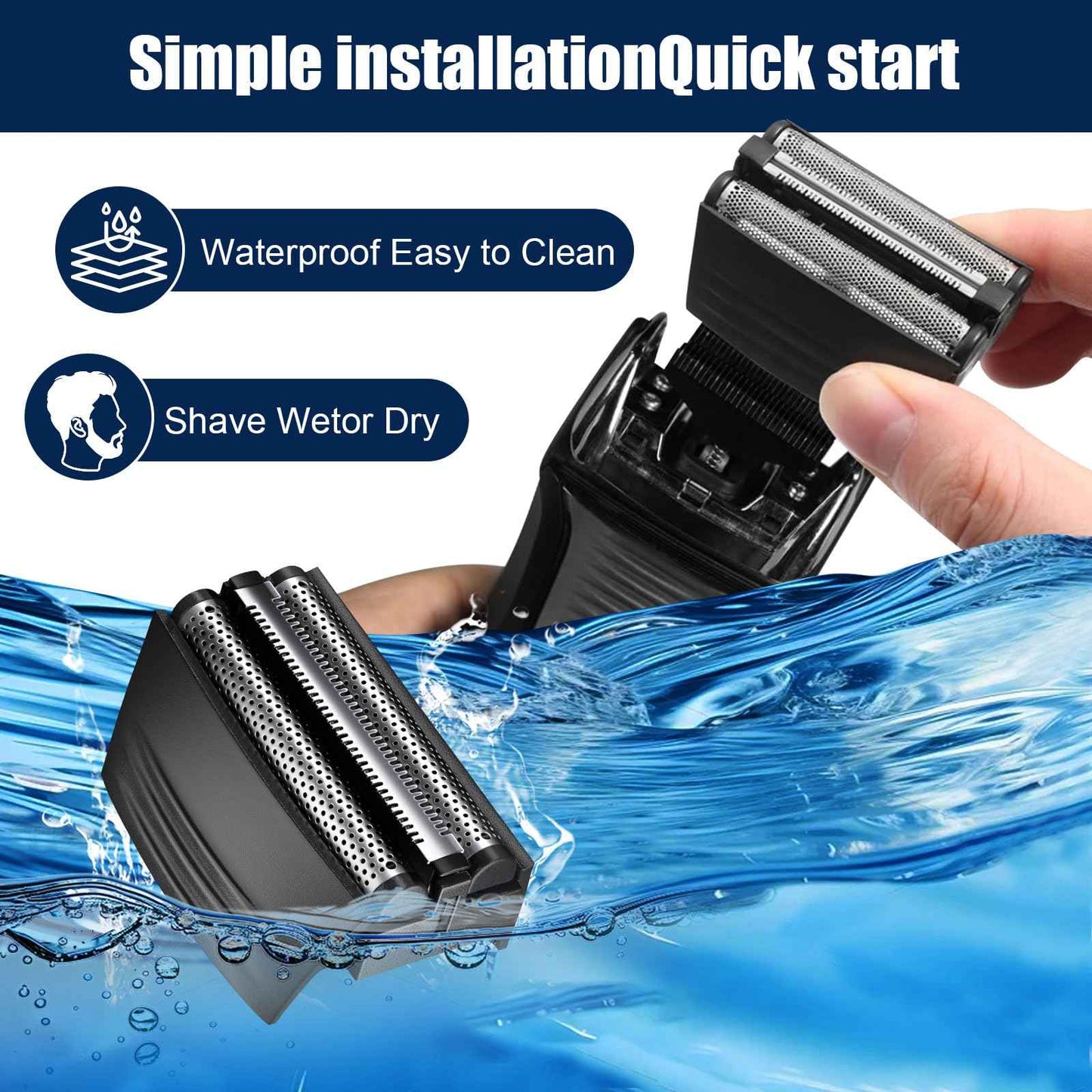 Shaver Replacement Foil Compatible with Remington TITANIUM-X Flex & Pivot Foil and Cutter F5800 & F7800 ，2packs