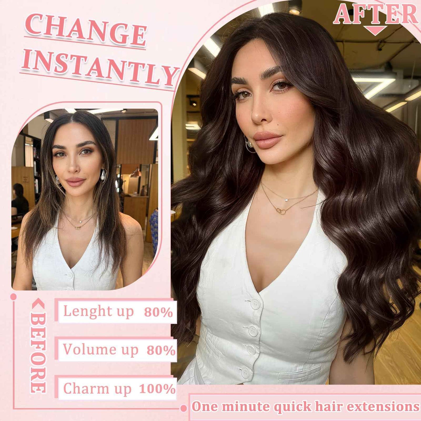 Clip in Hair Extensions Real Human Hair Clip in Extensions for Women Seamless Invisible Dark Brown Natural Remy 100% Human Clips ins Extension 8pcs Double Weft 16 inch 3.2oz/90g