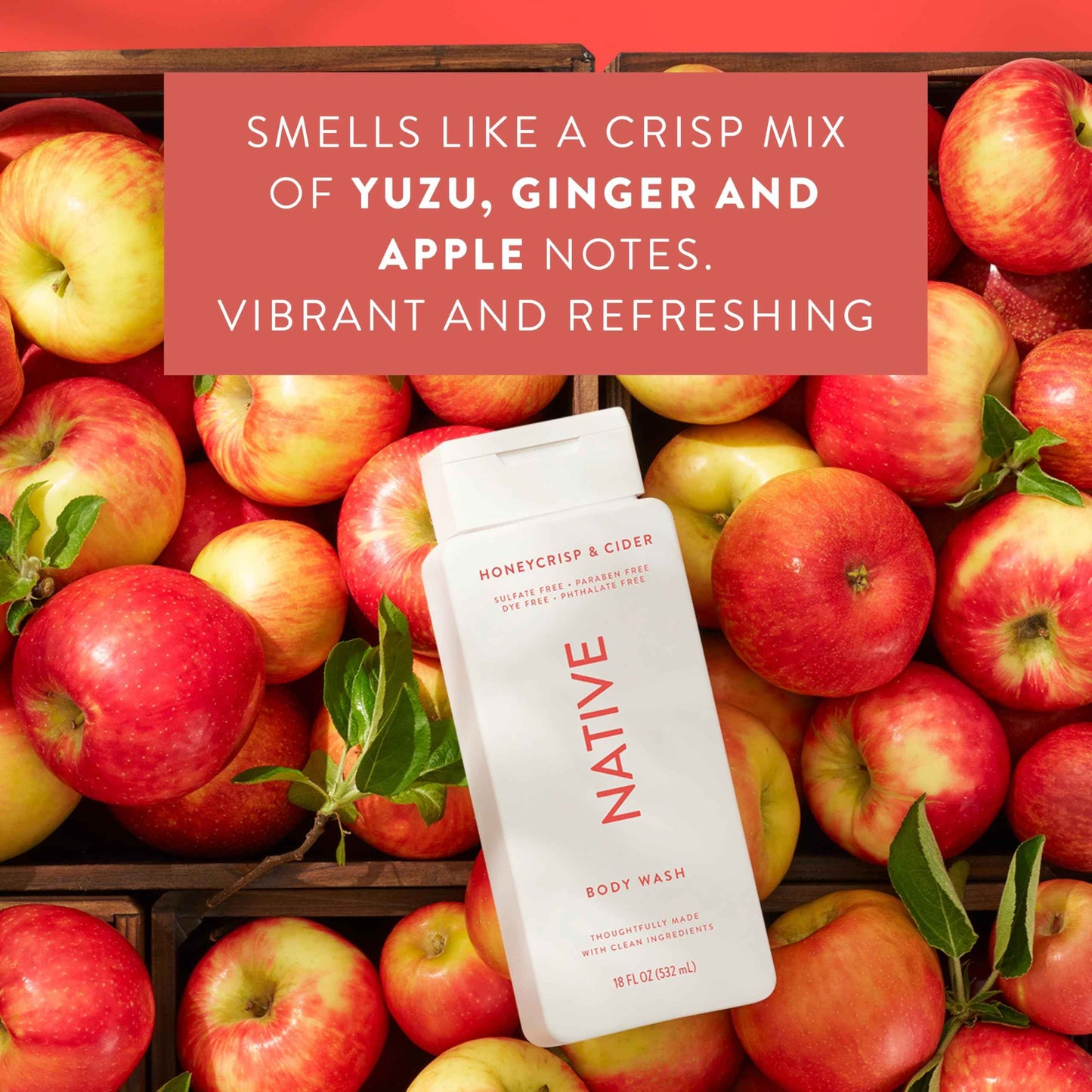 Native Shampoo & Conditioner, Body Wash - Honey Crisp & Cider - Naturally Derived Ingredients, Sulfate-Free, Paraben-Free, Strengthening Hair Care | Fall Seasonal Bundle (51 fl oz Total) - 3 Pk