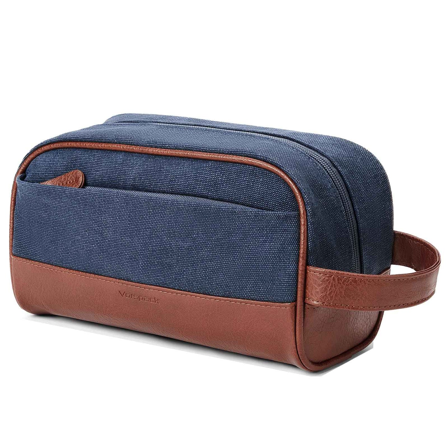 Vorspack Canvas Toiletry Bag - Water Resistant Travel Bag for Toiletries, Accessories, Gifts for Men - Navy Blue
