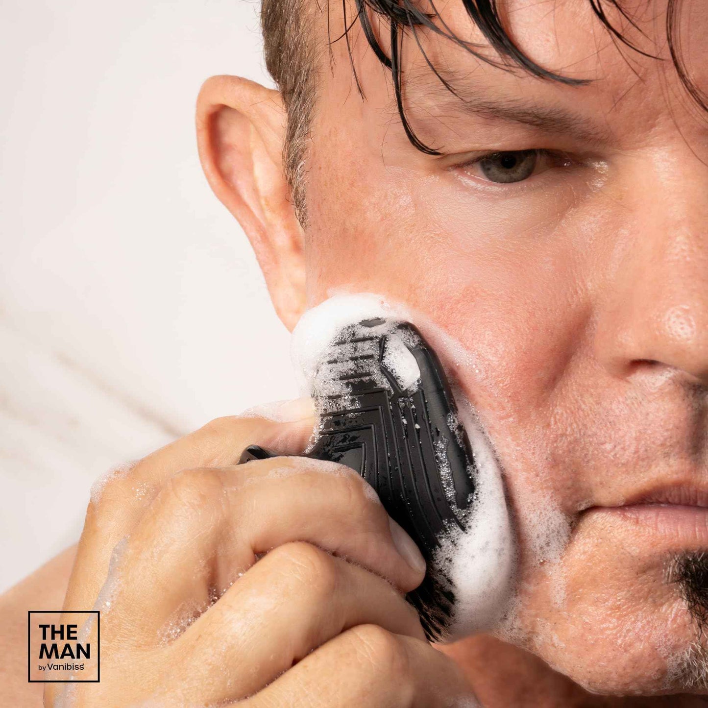 The Man Silicone Face Scrubber for Men, Exfoliating Face Massager, Flex Face Brush for Men, Removes Dead & Dry Skin, Shower Facial Cleansing Brush (Face Scrubber & Hook)